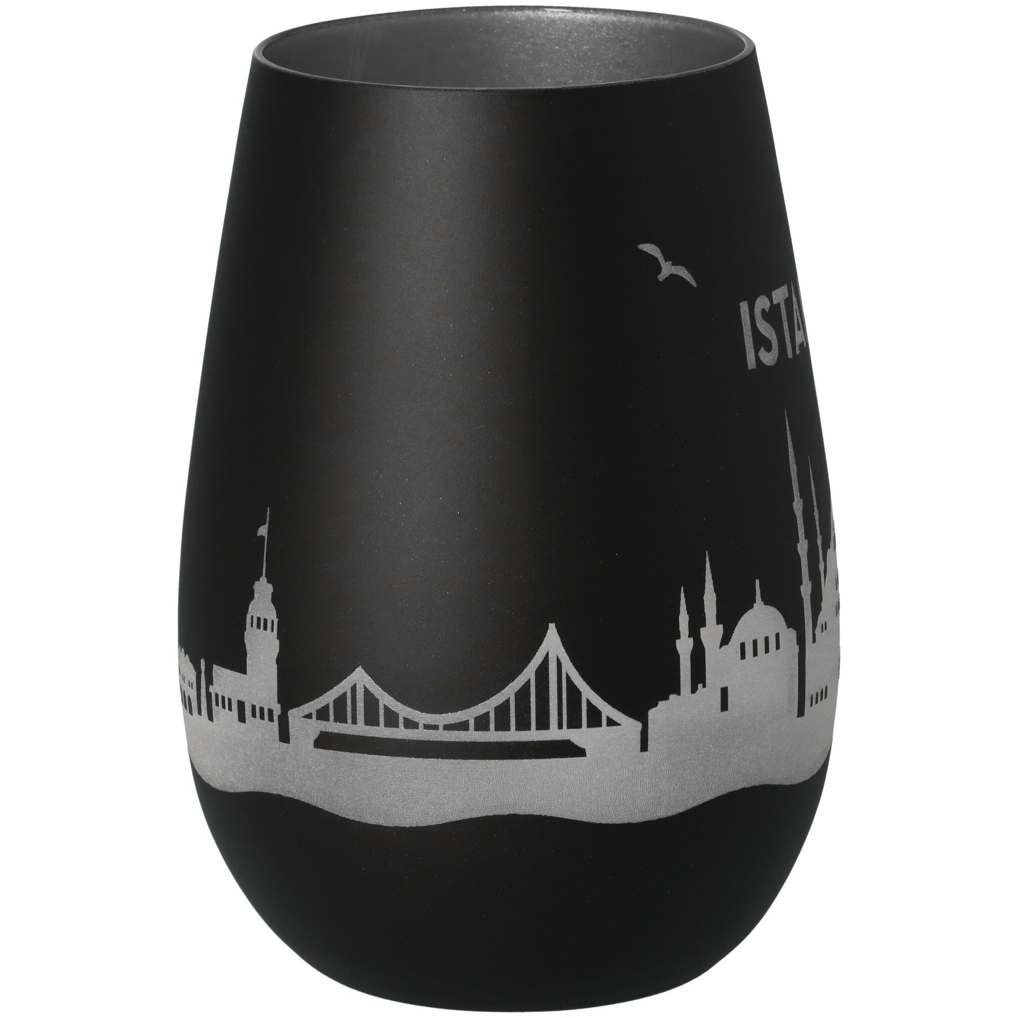 Windlicht Skyline Istanbul Schwarz/Silber