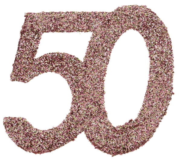 Glitzerkonfetti "50", Roségold, 6 Teile