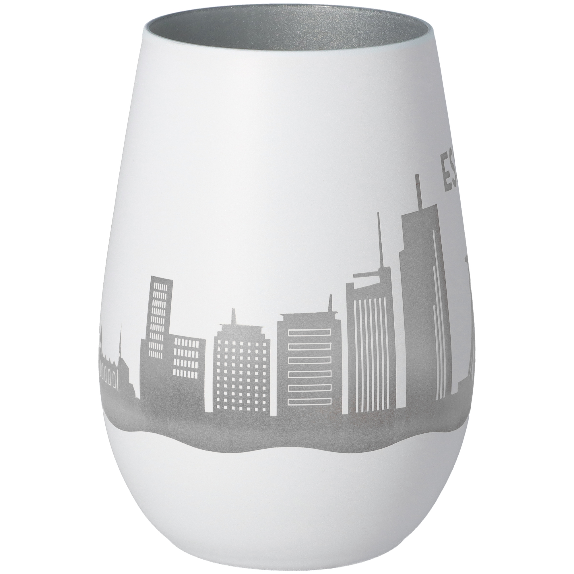 Windlicht Skyline Essen Weiß/Silber Windlicht Skyline Essen Weiß/Silber