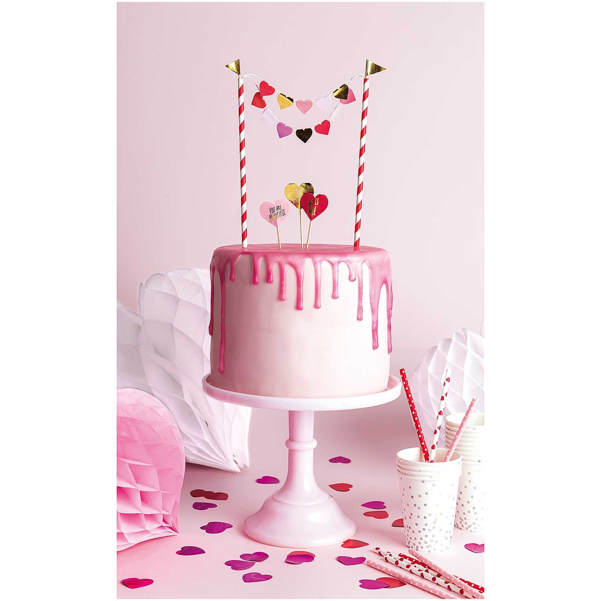 Cake Topper - Girlande Herzen