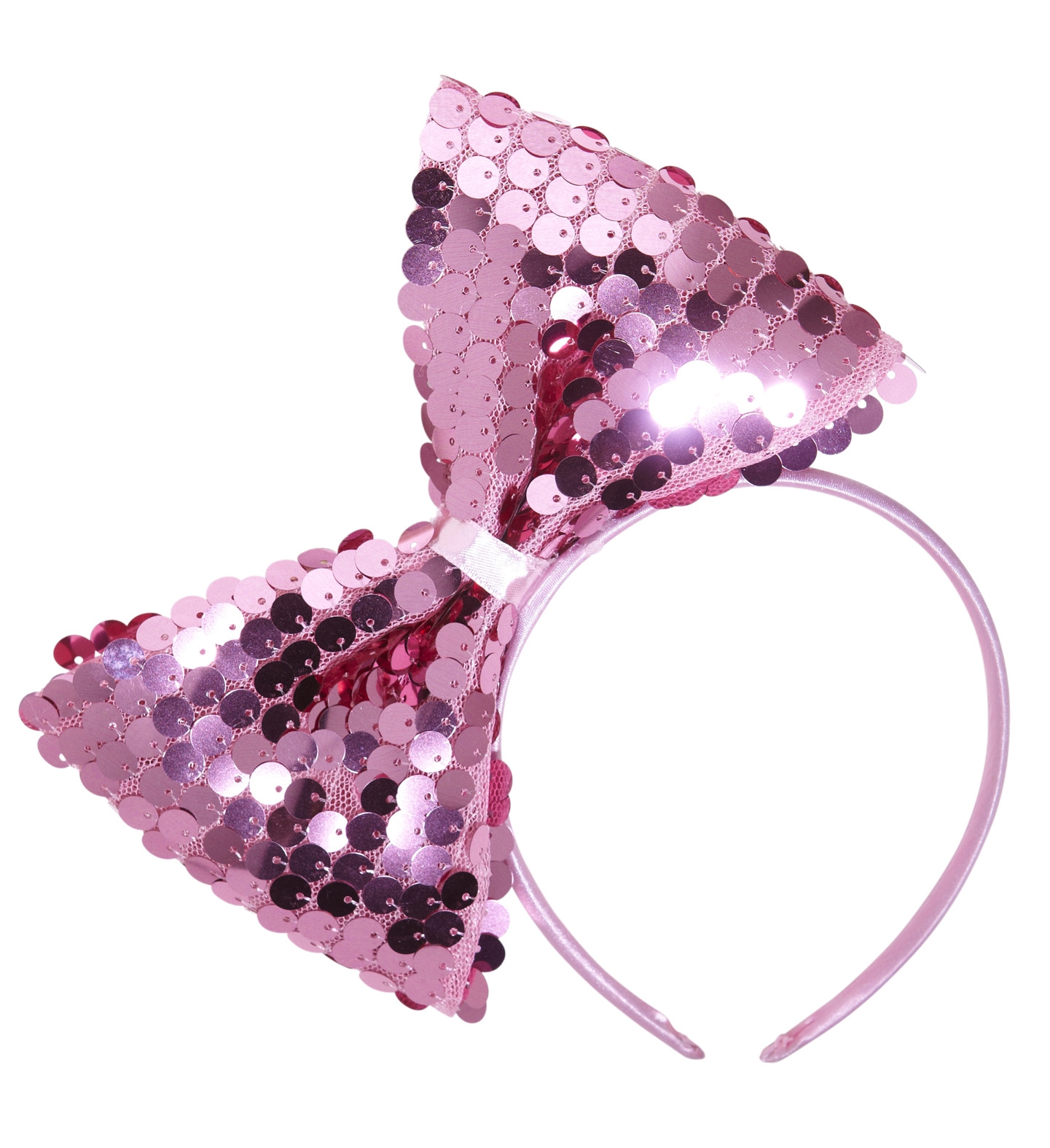 Rosa Haarreifen mit Schleife und Pailletten Rosa Haarreifen mit Schleife und Pailletten