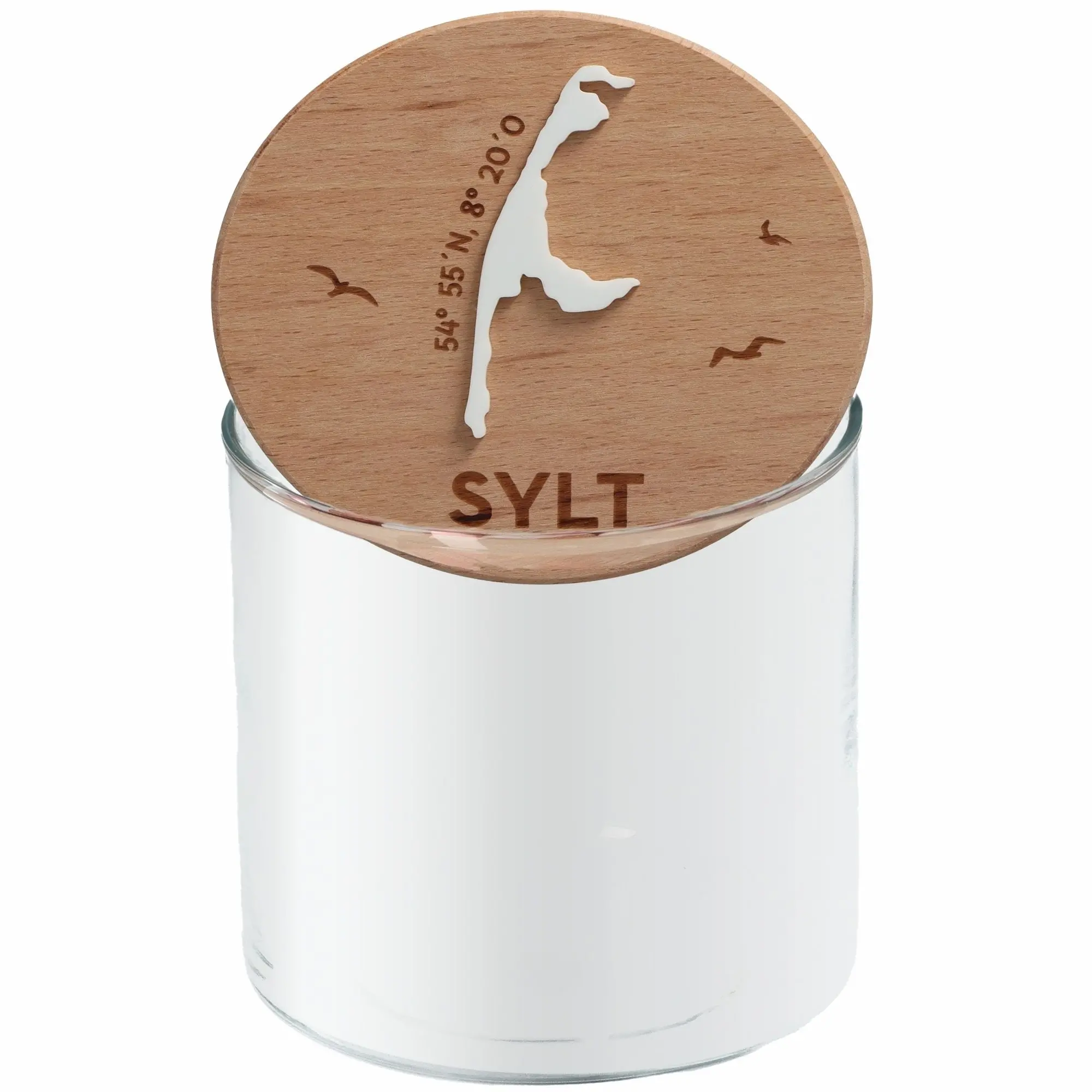 Geschenkglas Skyline "Sylt Silhouette" Weiß 530 ml
