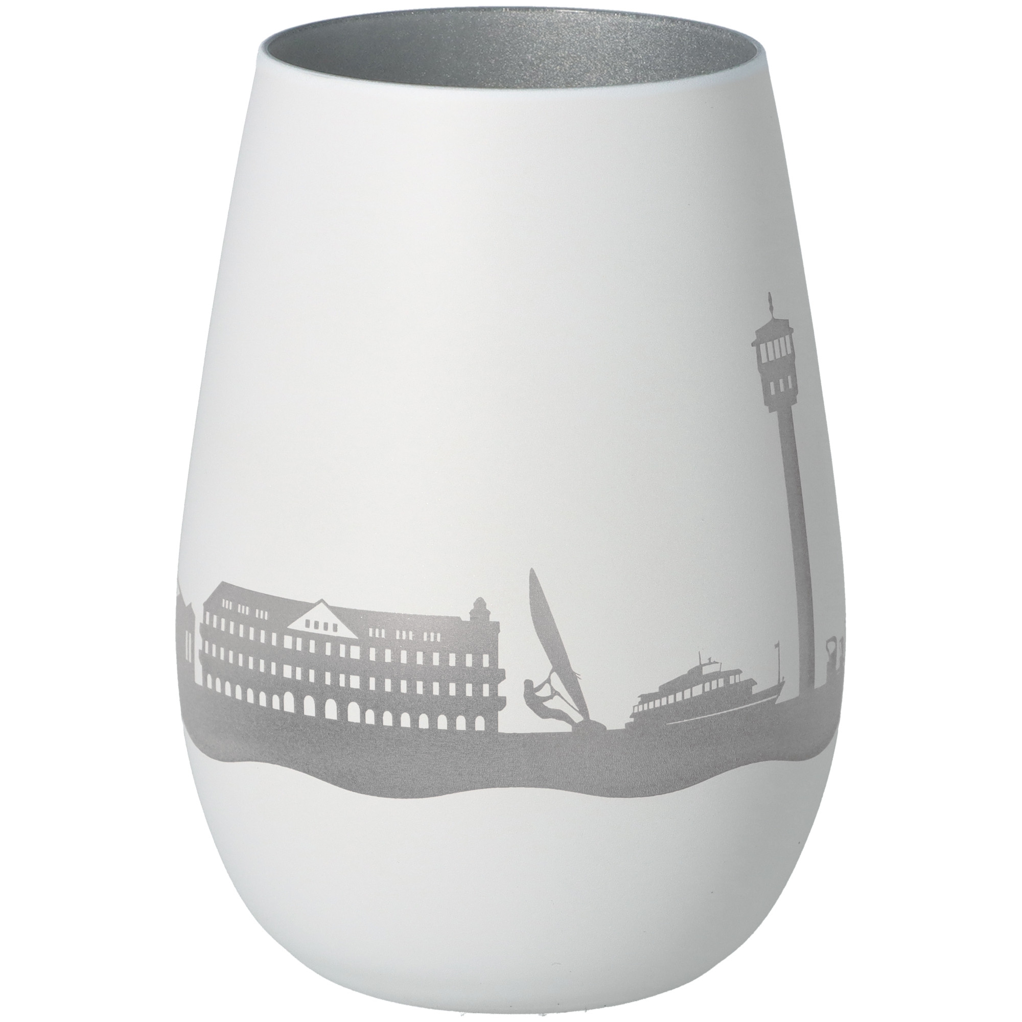 Windlicht Skyline Kühlungsborn Weiß/Silber Windlicht Skyline Kühlungsborn Weiß/Silber