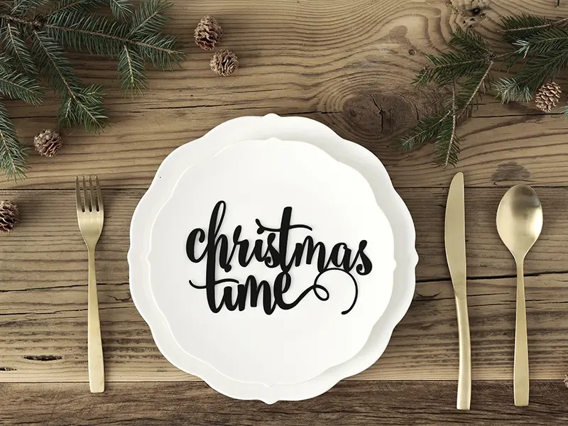 Dekoration Schriftzug "christmas time" Schwarz