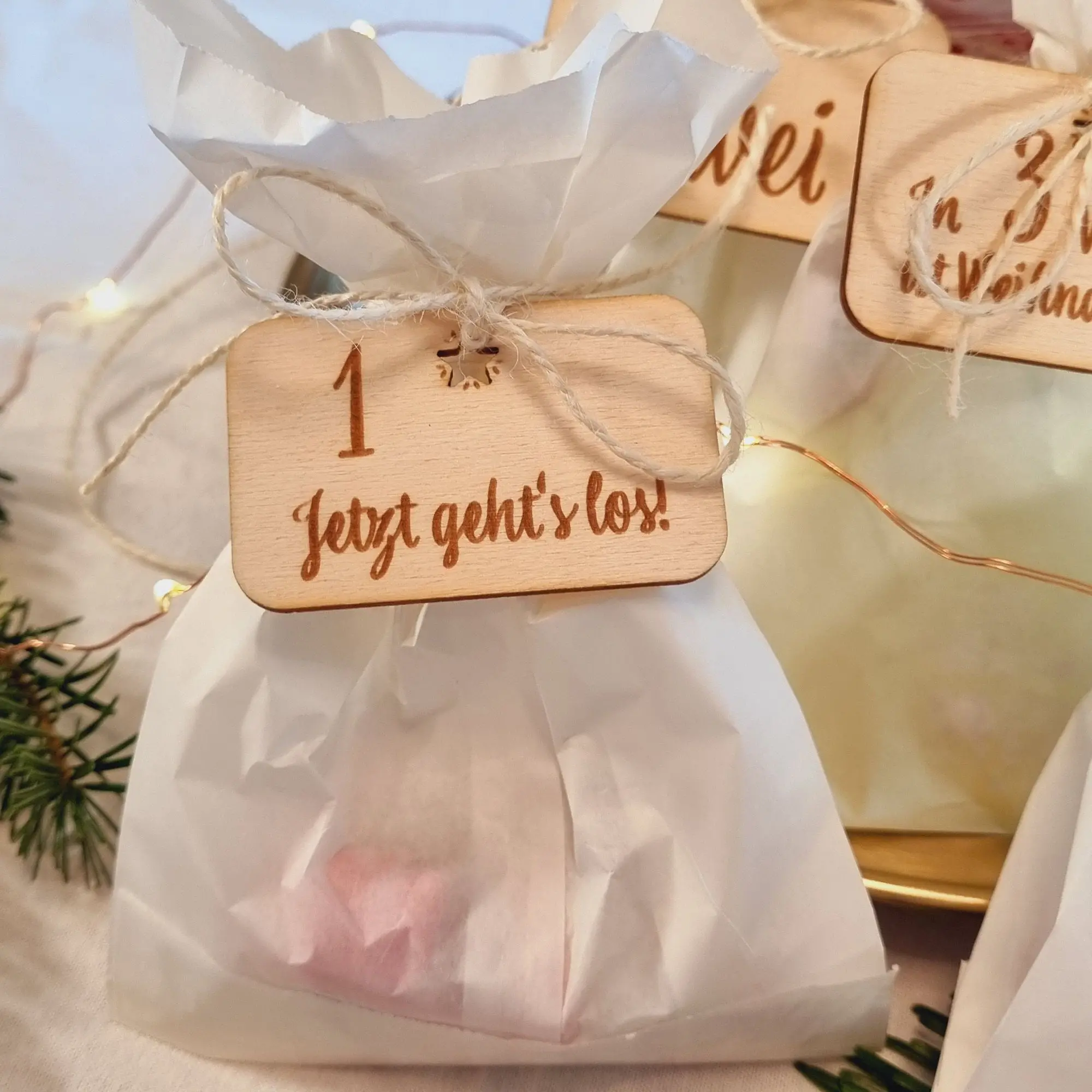 Adventskalender Anhänger 1-24 Holz