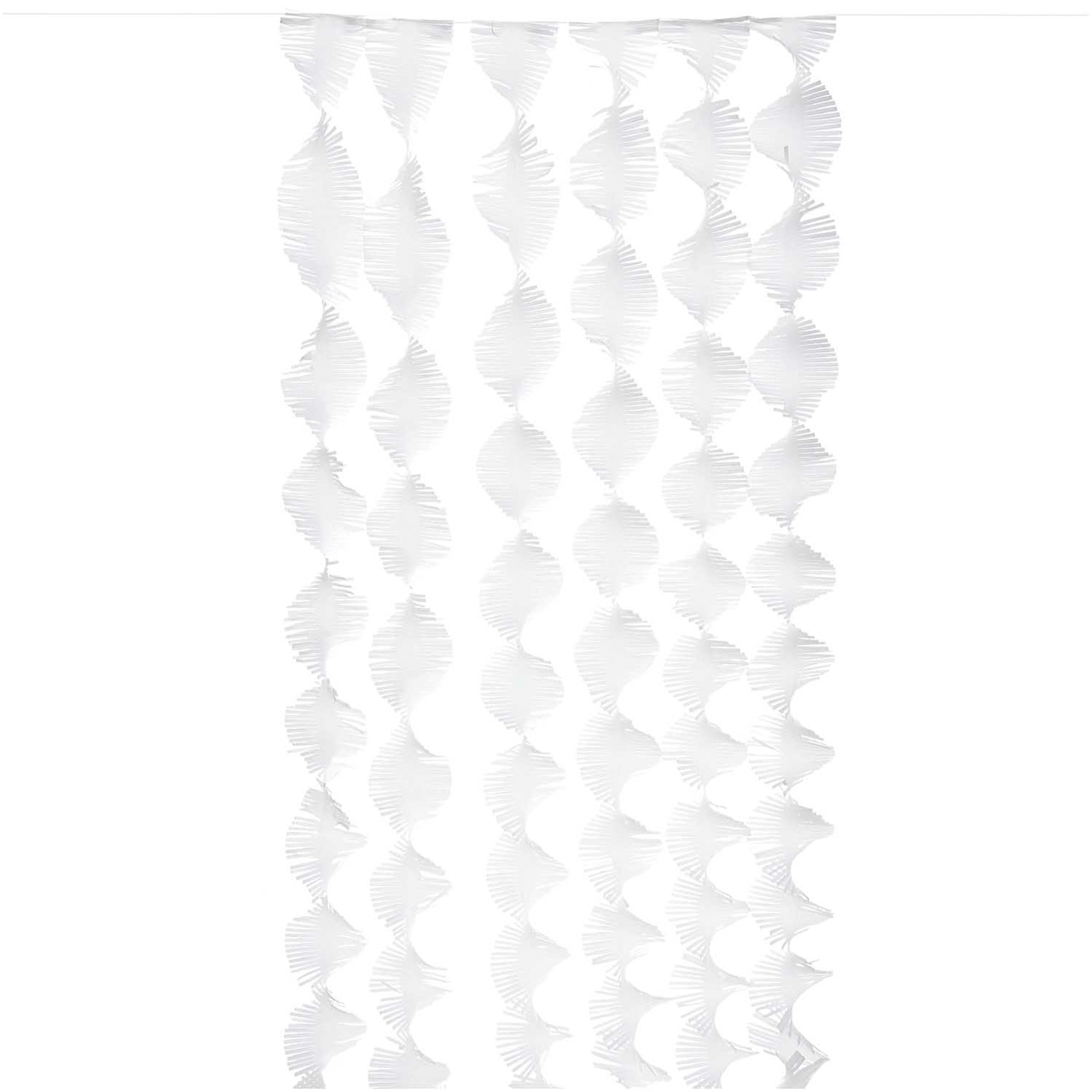 7 Krepp Girlanden "Weiß" je 3 m Papier, Dekoration für Zuhause