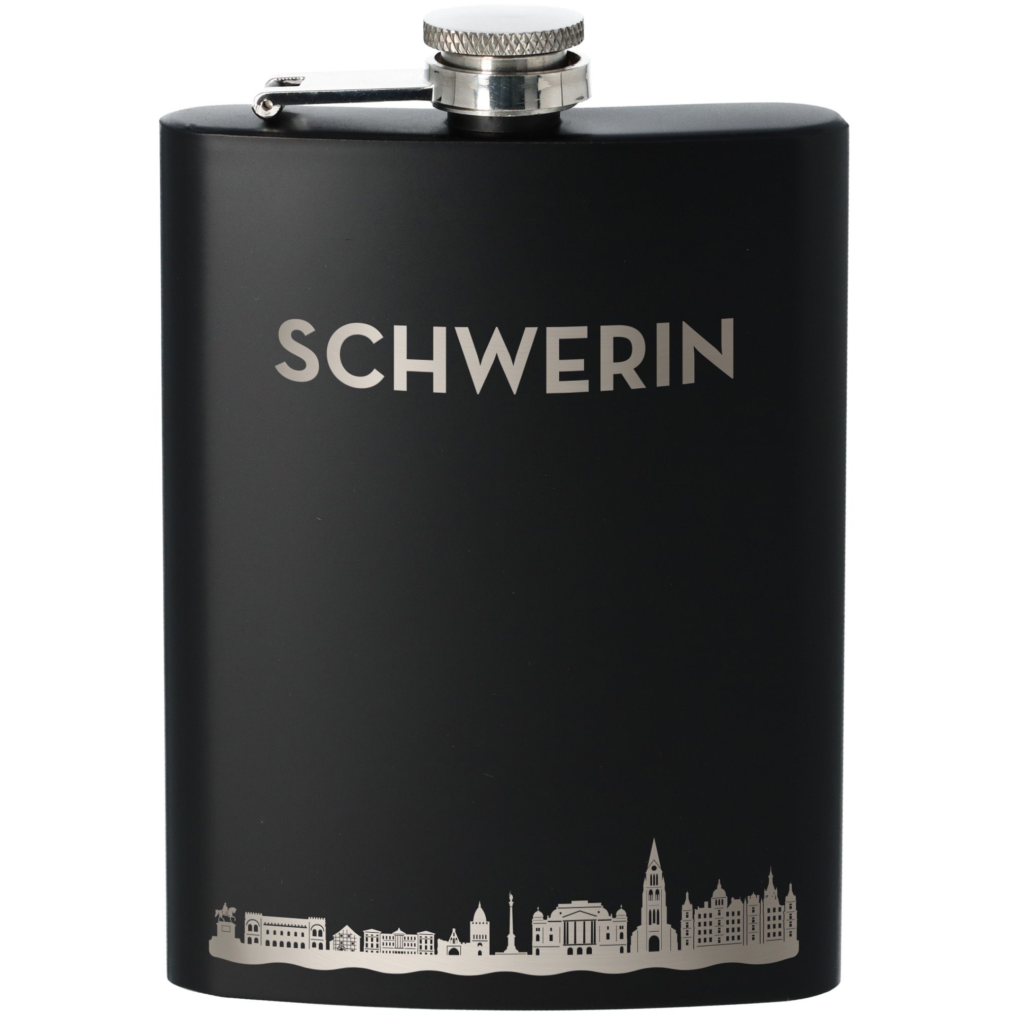 Flachmann Skyline Schwerin Schwarz 225ml Flachmann Skyline Schwerin Schwarz 225ml