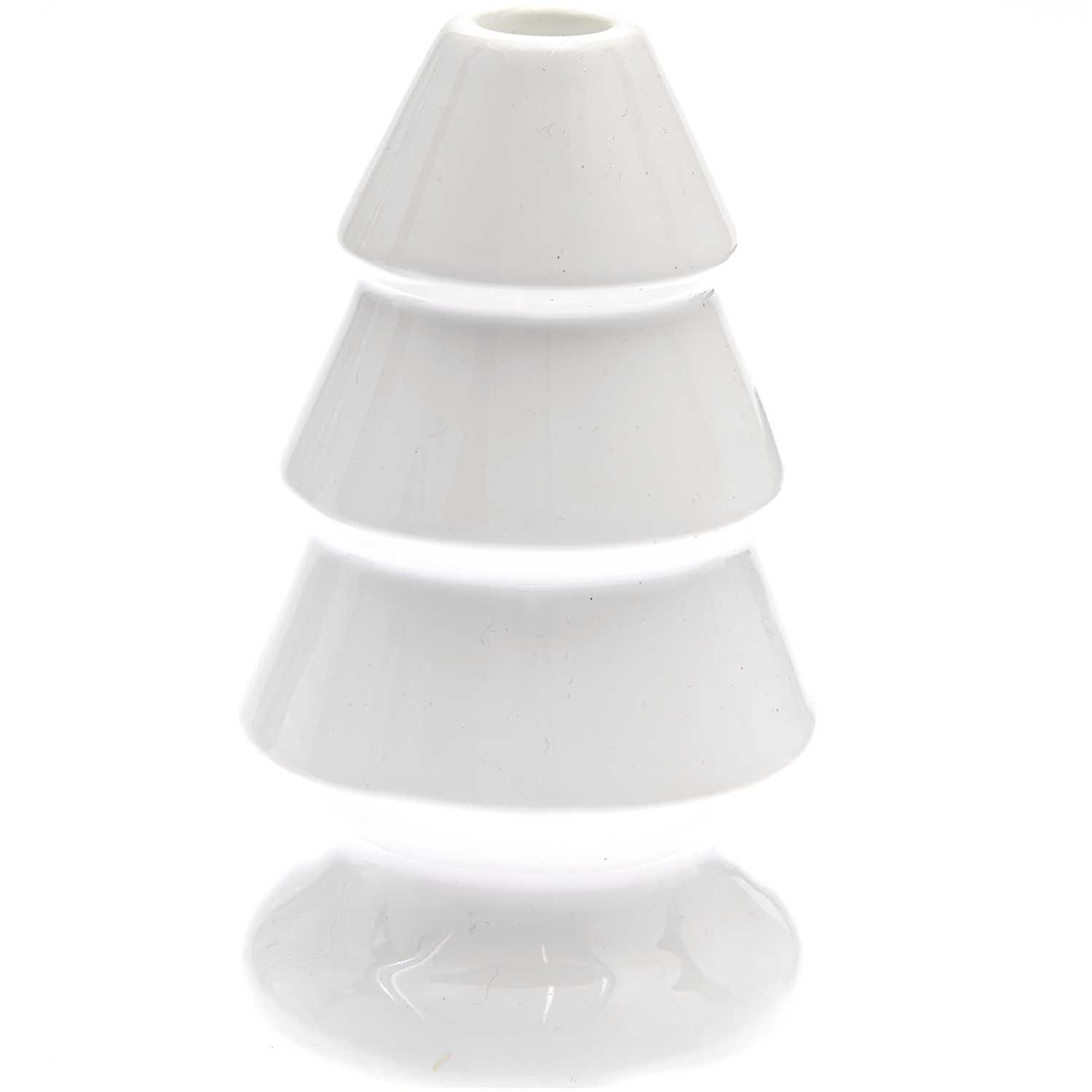 Kerzenhalter "Tanne", weiße Keramik - groß