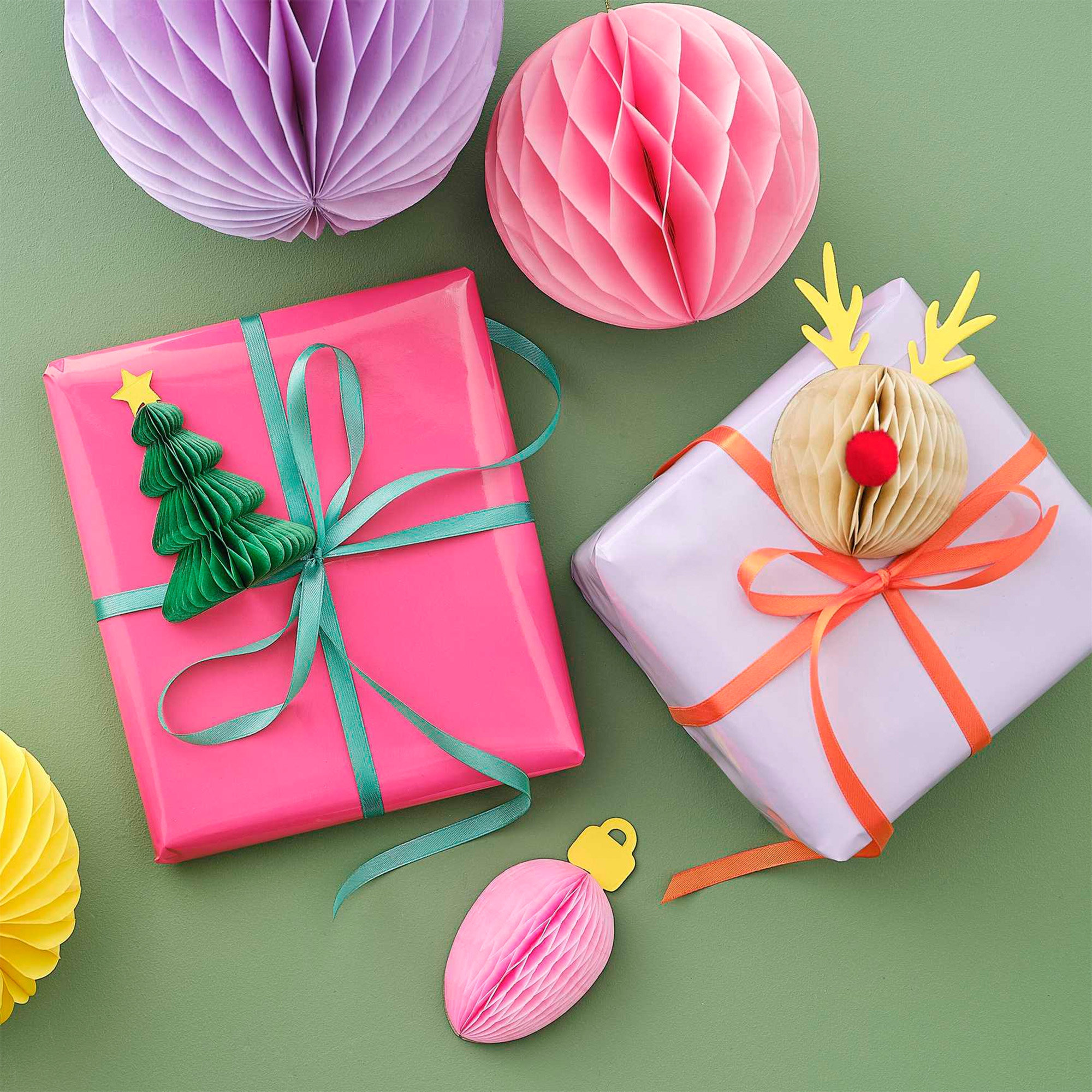 Weihnachts-Wabendeko Geschenktopper