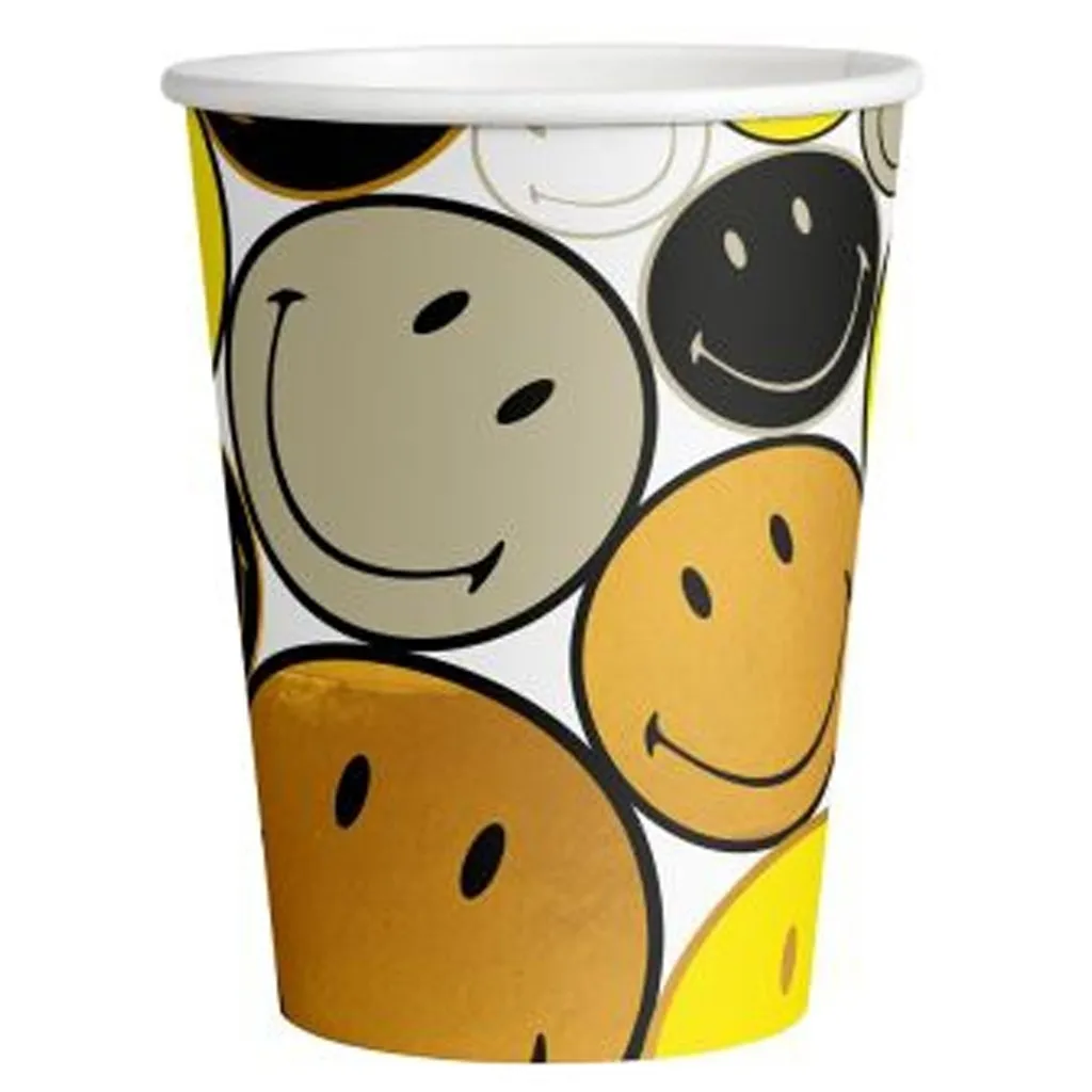 Smiley - 8 Pappbecher