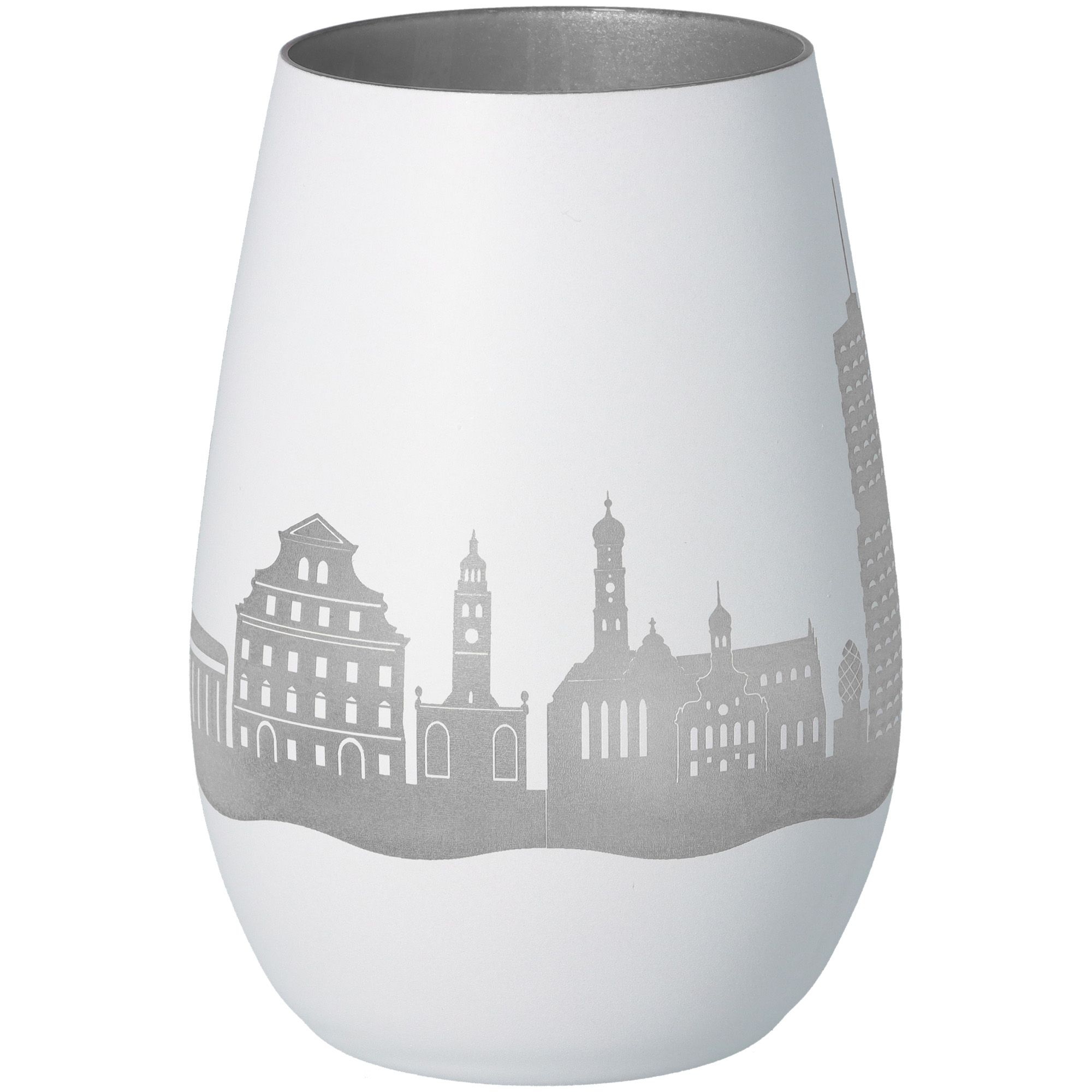 Windlicht Skyline Augsburg Weiß/Silber Windlicht Skyline Augsburg Weiß/Silber