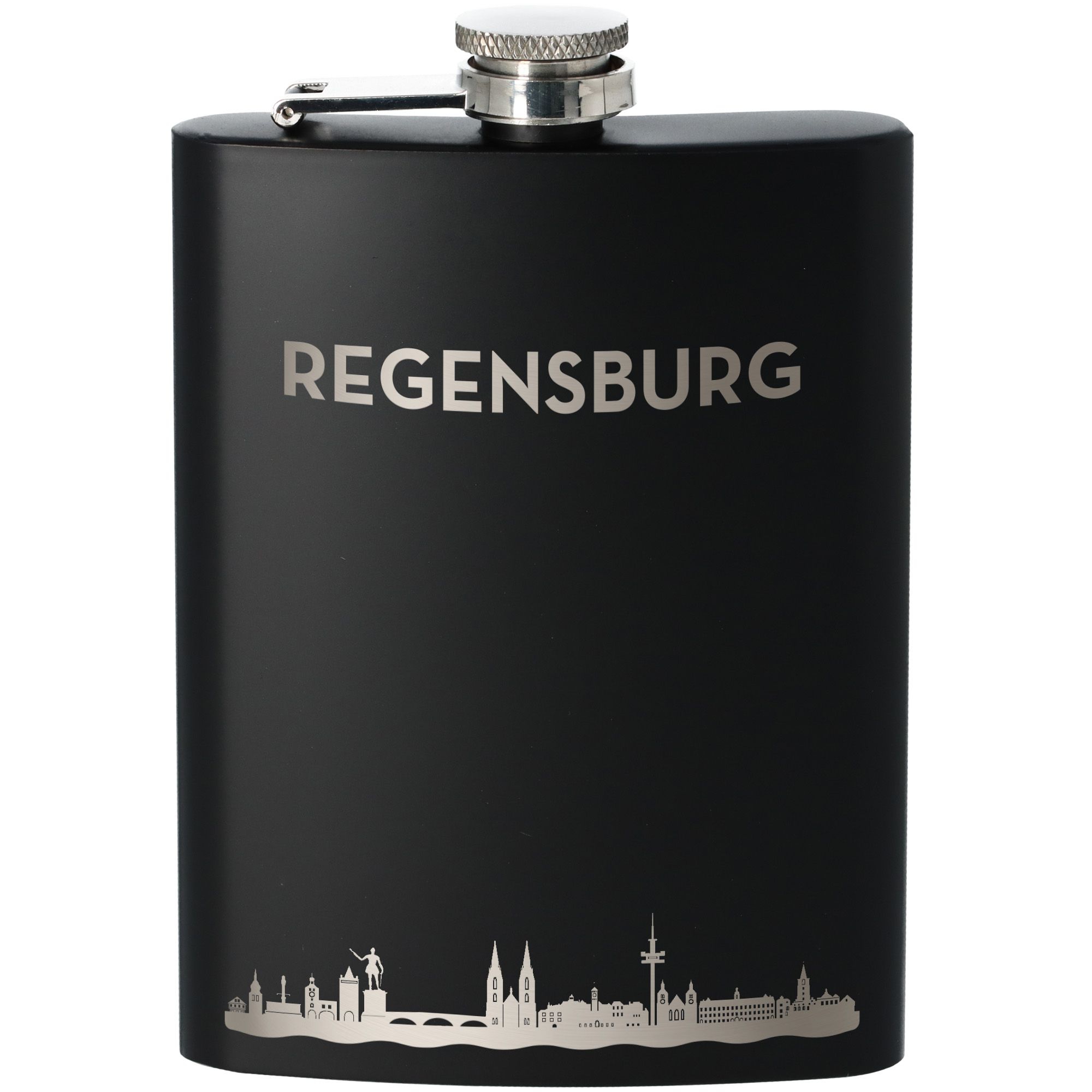 Flachmann Skyline Regensburg Schwarz 225ml Flachmann Skyline Regensburg Schwarz 225ml