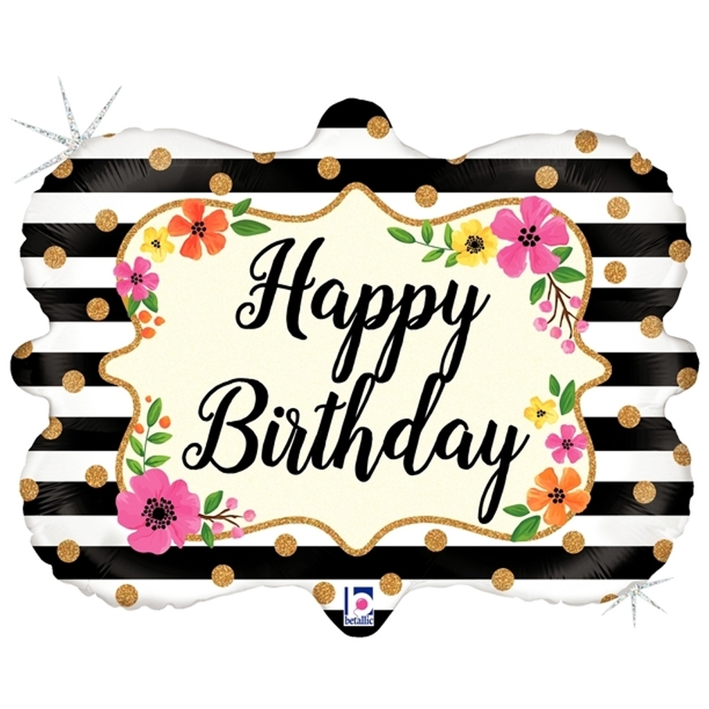Geburtstag, Ballon, Blumen, Muster, Alles Gute zum Geburtstag