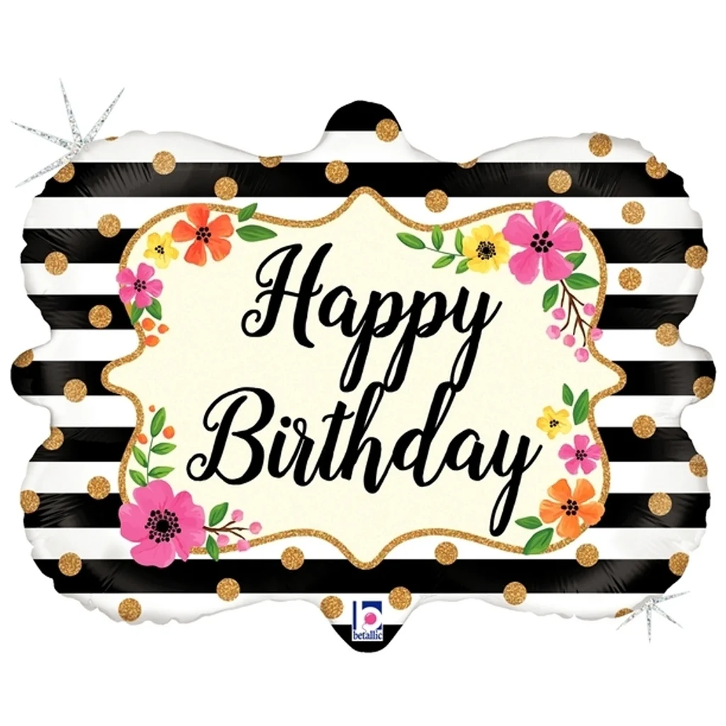 Geburtstag, Ballon, Blumen, Muster, Alles Gute zum Geburtstag