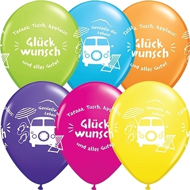 Qualatex Latexballon "Genieße das Leben" verschiedene Farben Ø 30cm