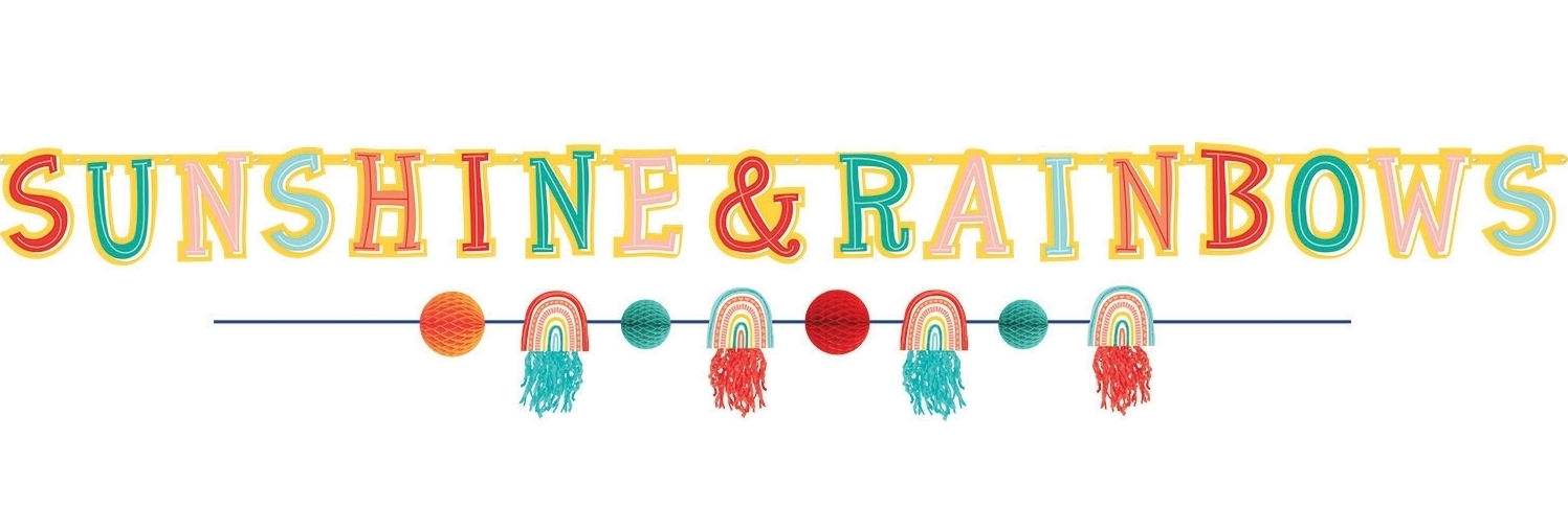 "Retro Regenbogen" - Girlande 2-teilig "Retro Regenbogen" - Girlande 2-teilig