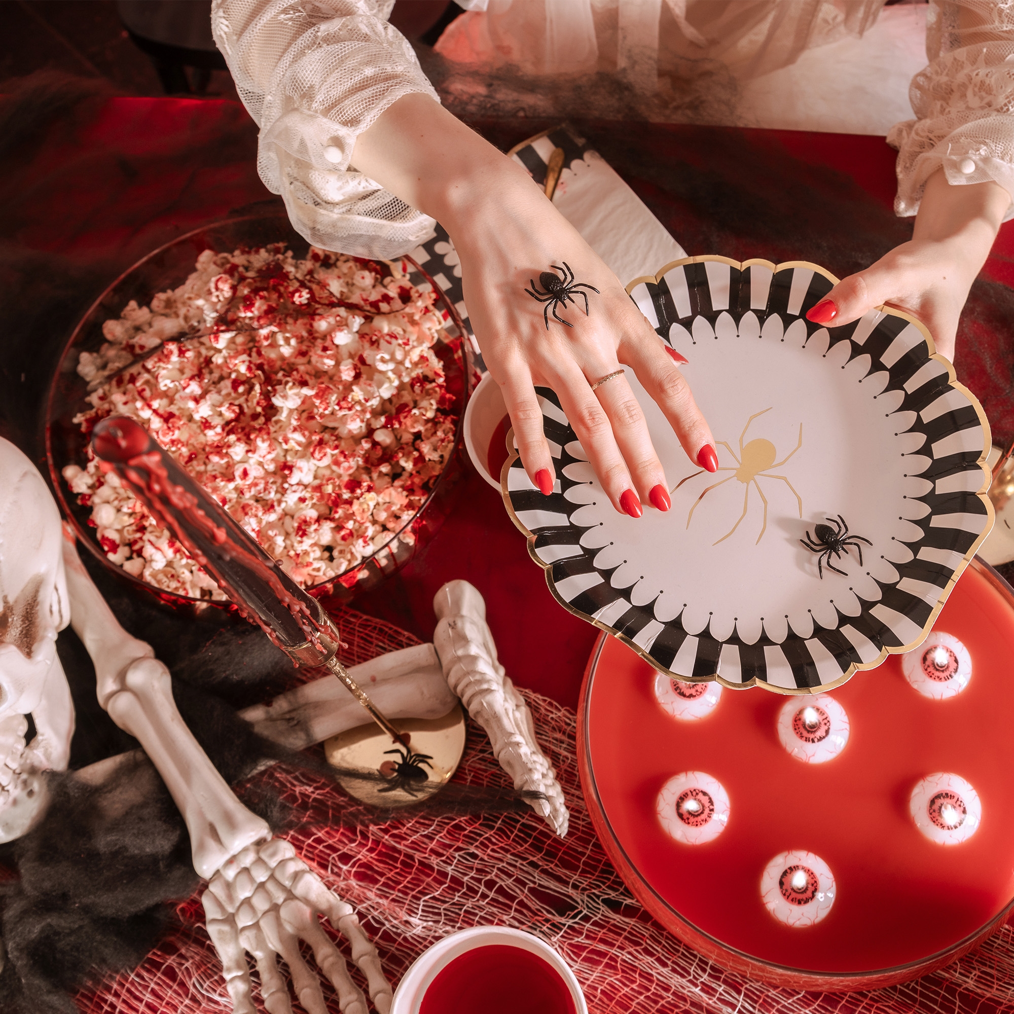 Halloween Party - 6 Pappteller "Spinne" Essen, Präsentation des Essens, Teller, Person
