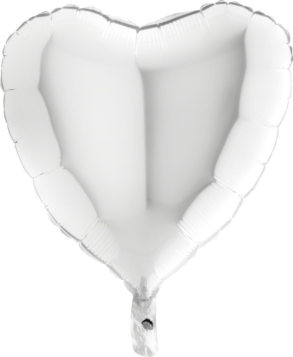 Folienballon Herz Weiß 45cm