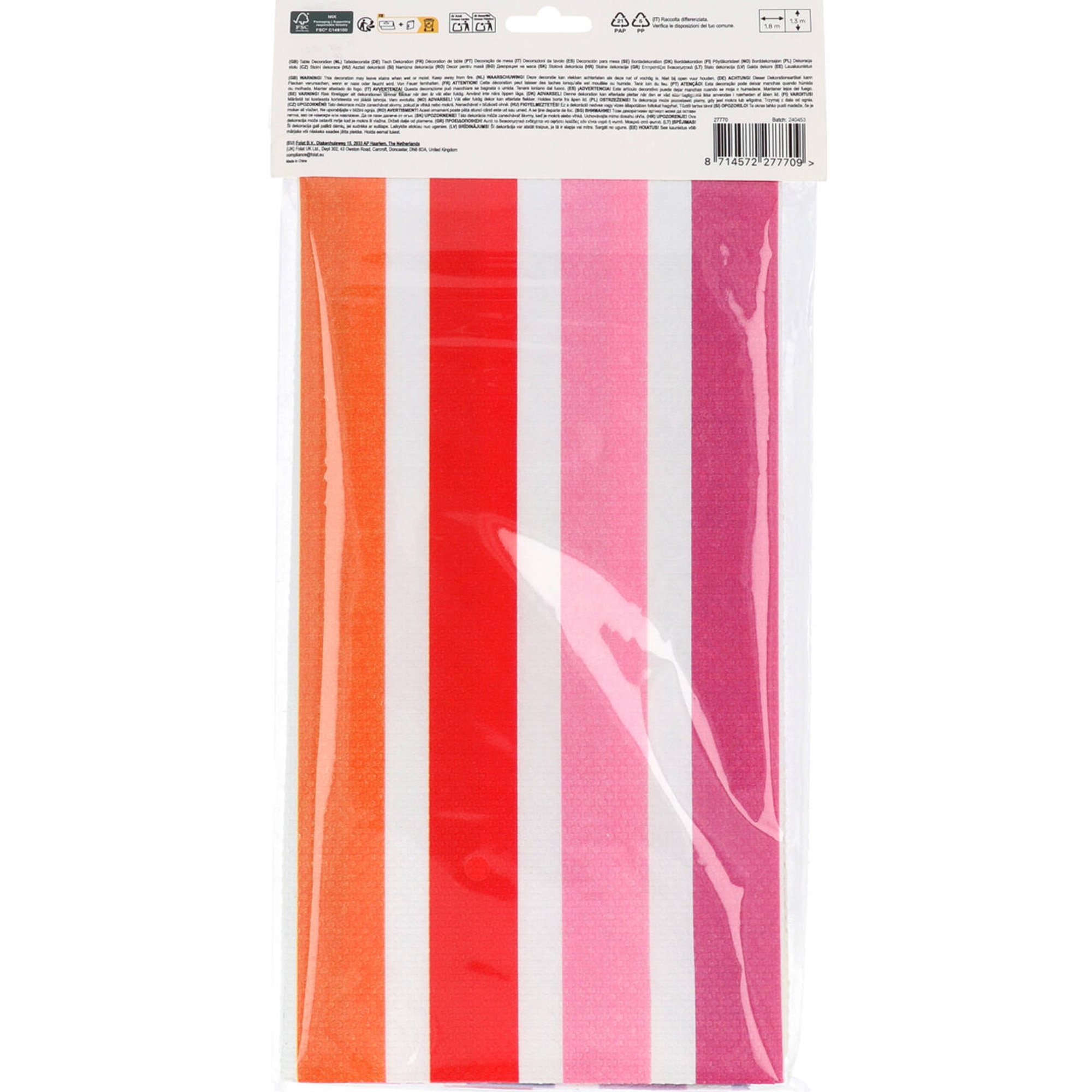 Papier Tischdecke "Stripetastic" 180x130 cm Papier, Flagge