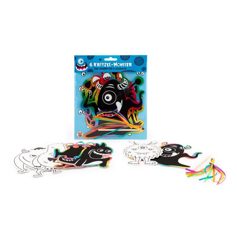Little Monster - 6 Kritzel Anhänger zum Kratzen und Ausmalen Little Monster - 6 Kritzel Anhänger zum Kratzen und Ausmalen