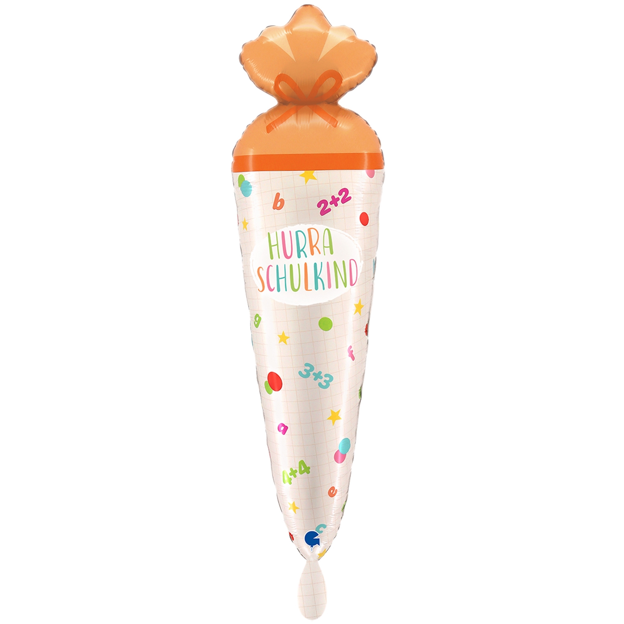 Folienballon "Schultüte" 89 cm Sahne, Nachtisch, Essen, Eiscreme, Kegel
