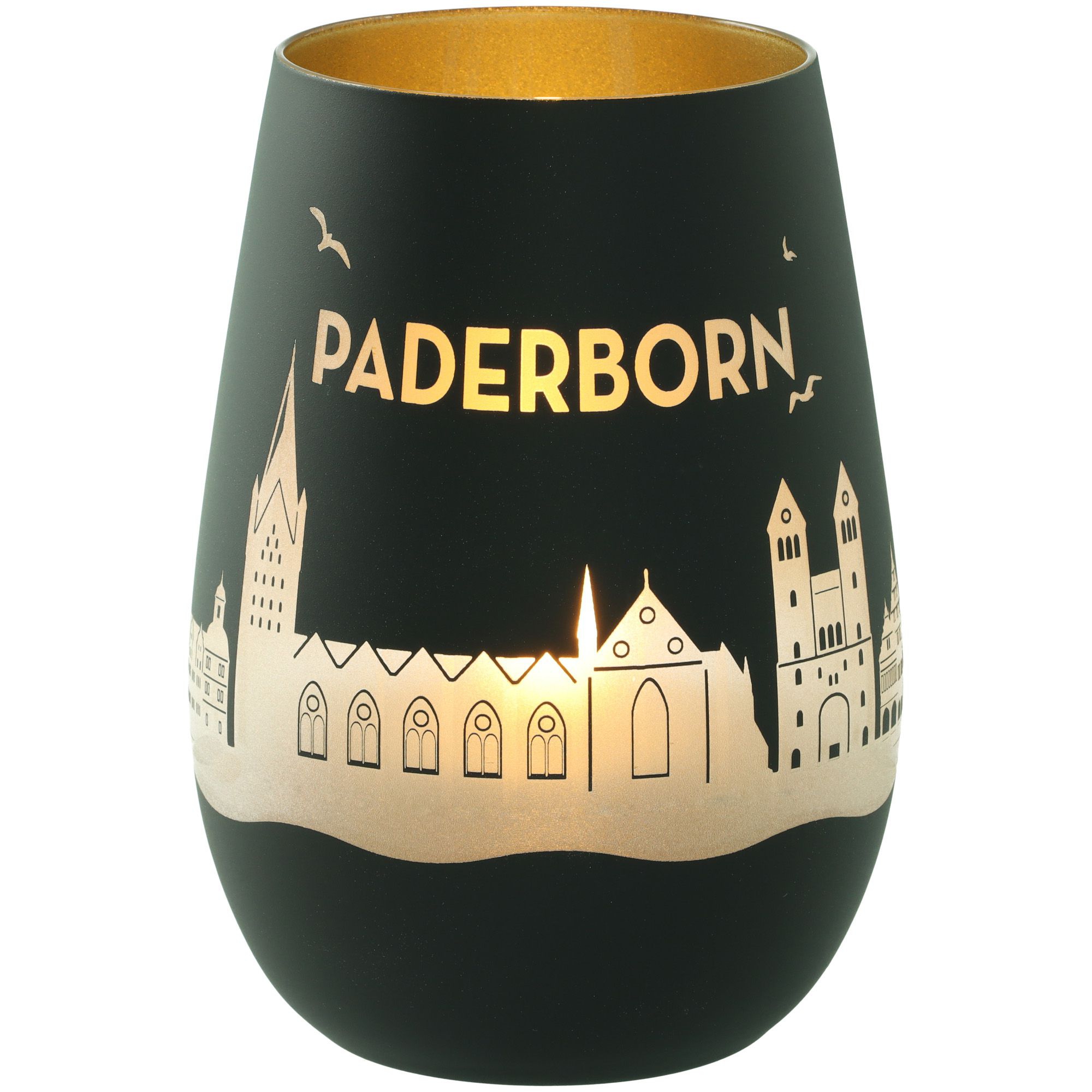 Windlicht Skyline Paderborn Schwarz/Gold Windlicht Skyline Paderborn Schwarz/Gold