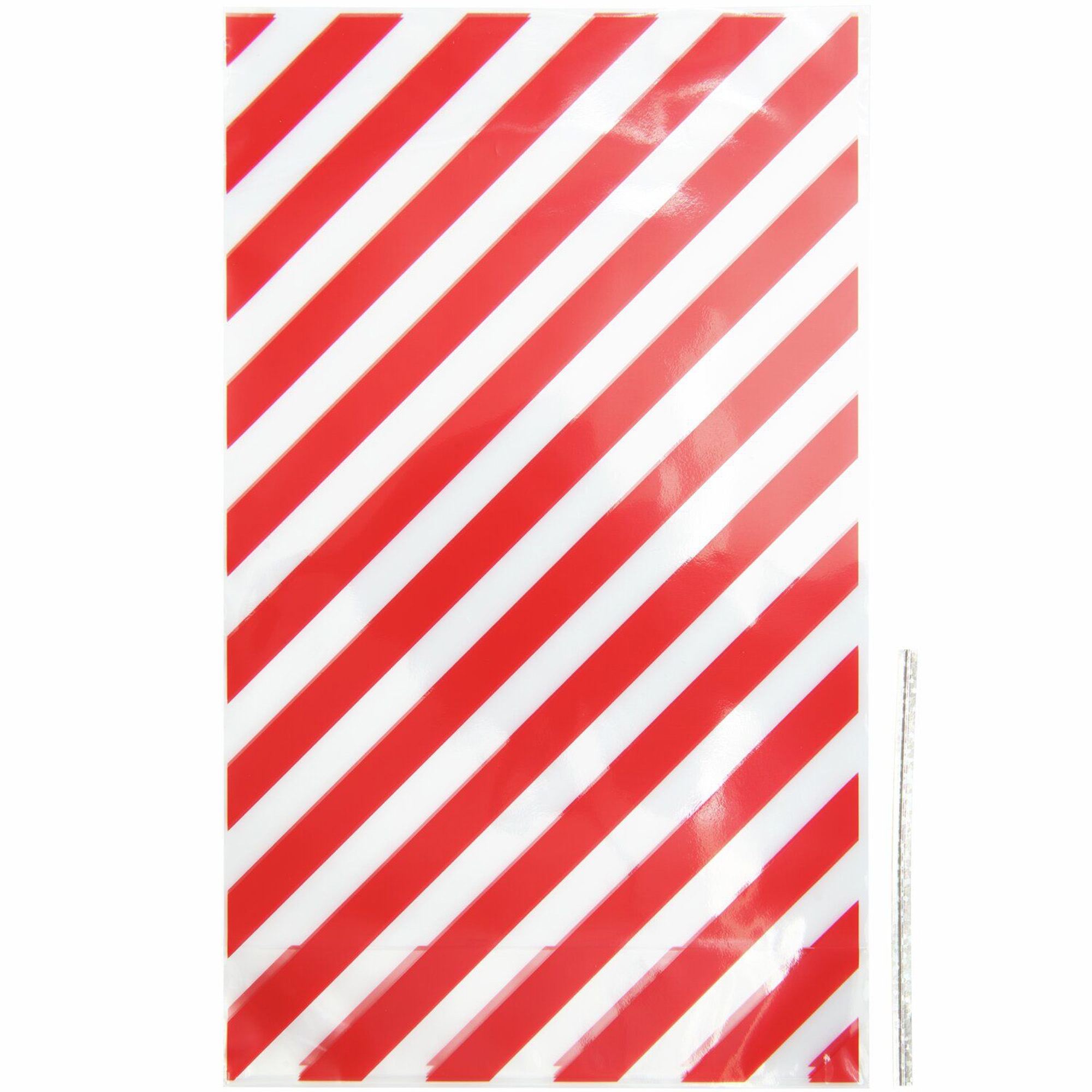 10 Kekstüten "Rote Streifen" M Flagge, Papier