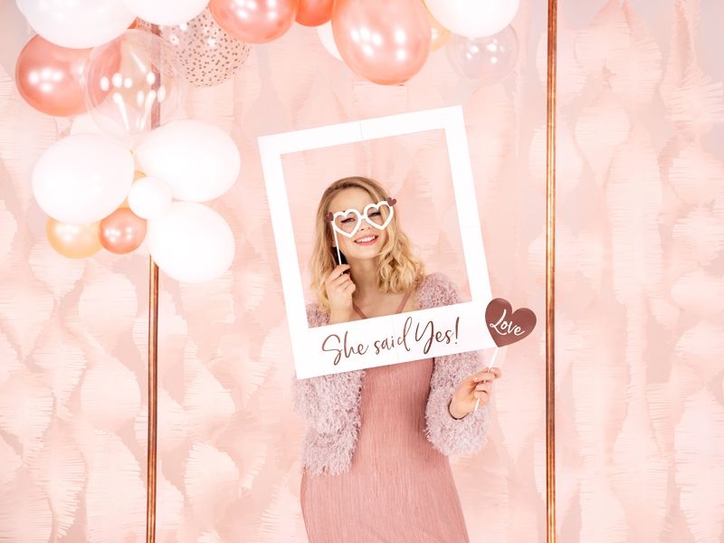 Photo Props-Set zur Hochzeit - 12 teilig, Roségold