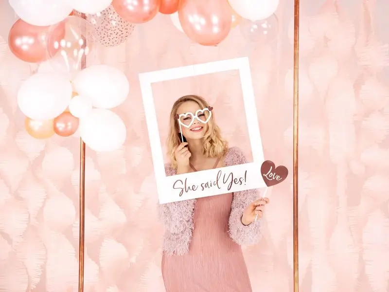 Photo Props-Set zur Hochzeit - 12 teilig, Roségold