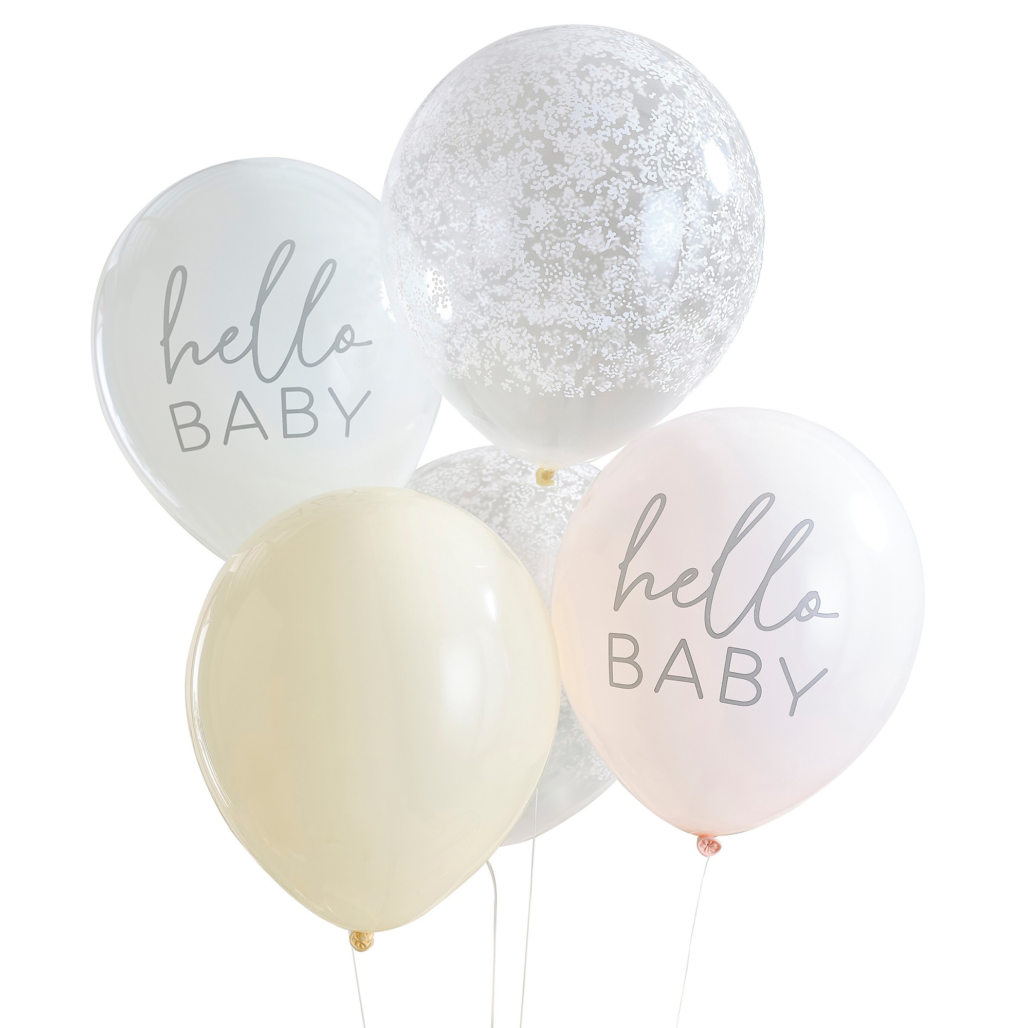 5 Ballons im Set "Hello Baby" Floral Ø 30cm 5 Ballons im Set "Hello Baby" Floral Ø 30cm