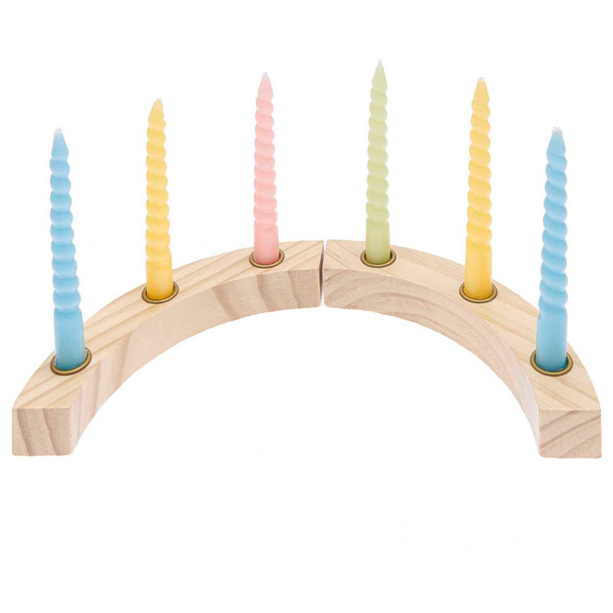 24 teiliger Geburtstagskranz aus Holz mit Zahlen Kerze