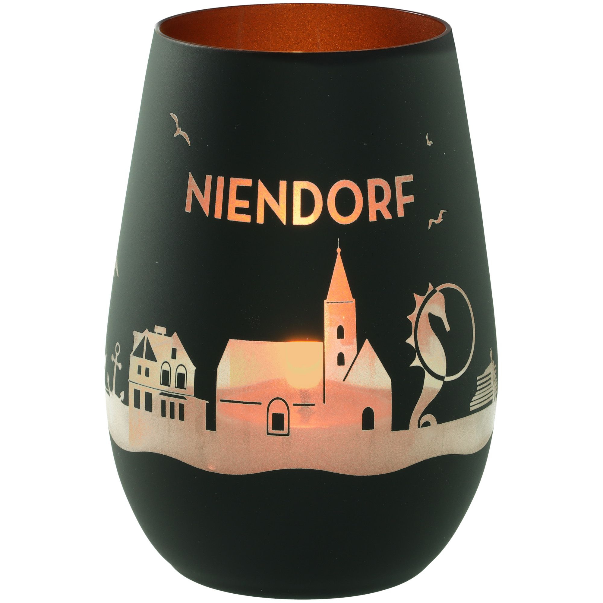 Windlicht Skyline Niendorf Schwarz/Bronze