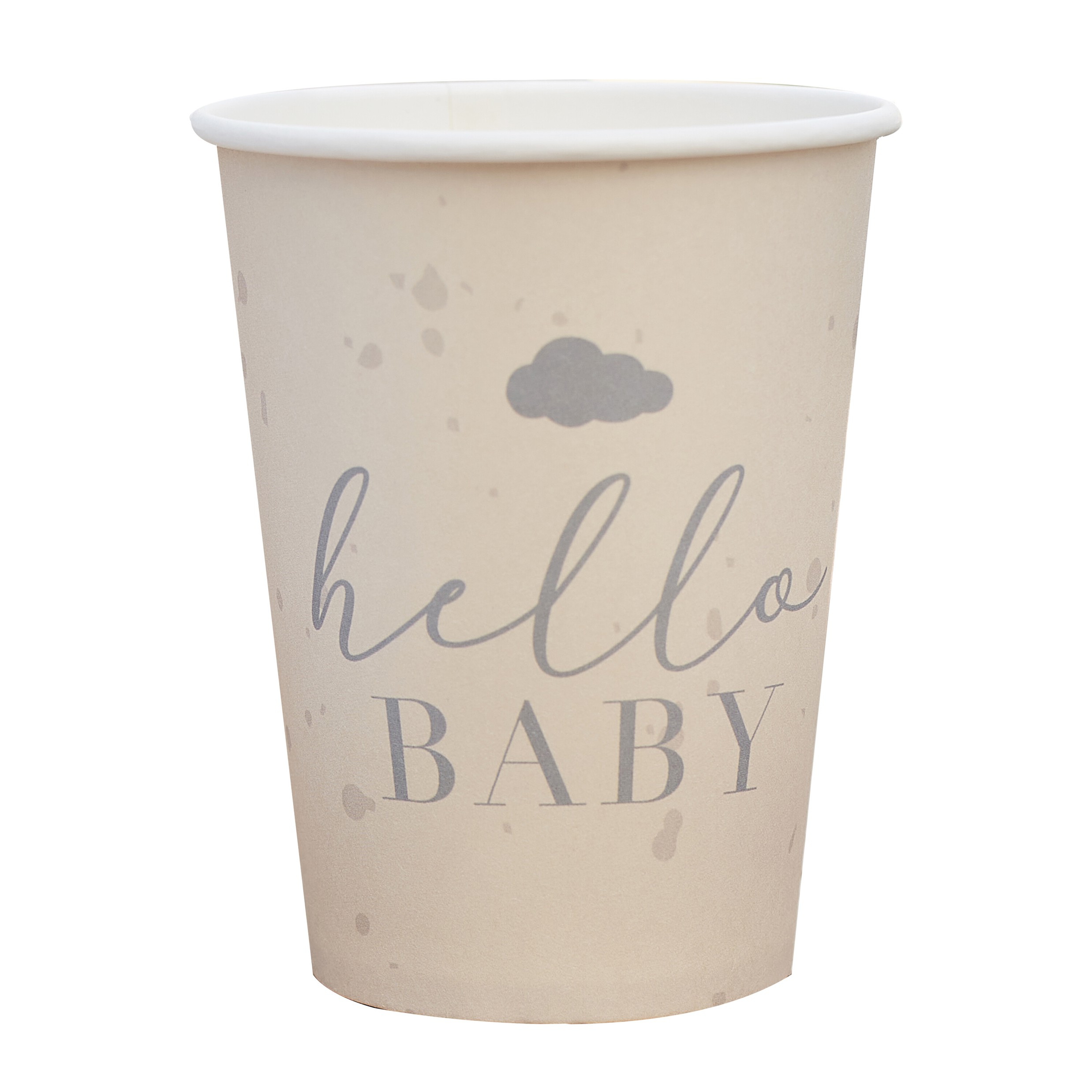 8 Pappbecher "Hello Baby" 100% umweltfreundlich 8 Pappbecher "Hello Baby" 100% umweltfreundlich