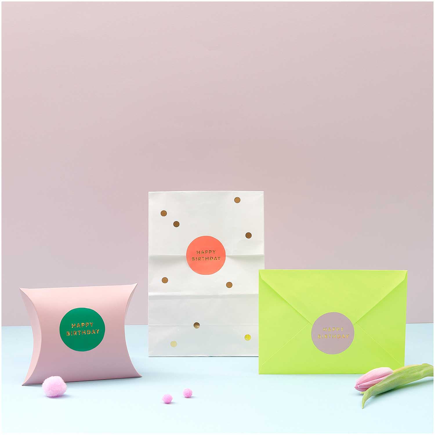 Sticker "Happy Birthday" Kreise Sticker "Happy Birthday" Kreise