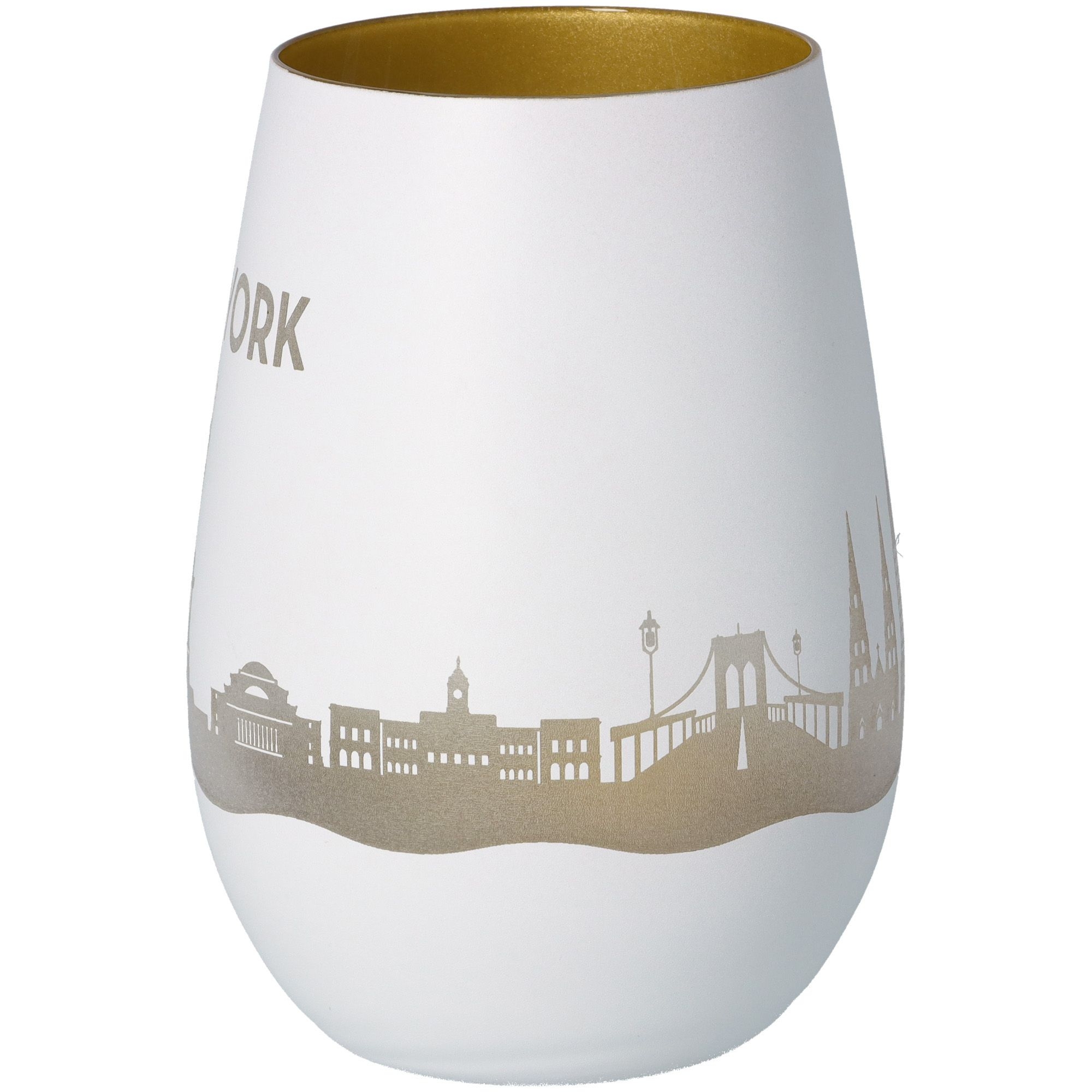 Windlicht Skyline New York Weiß/Gold Windlicht Skyline New York Weiß/Gold