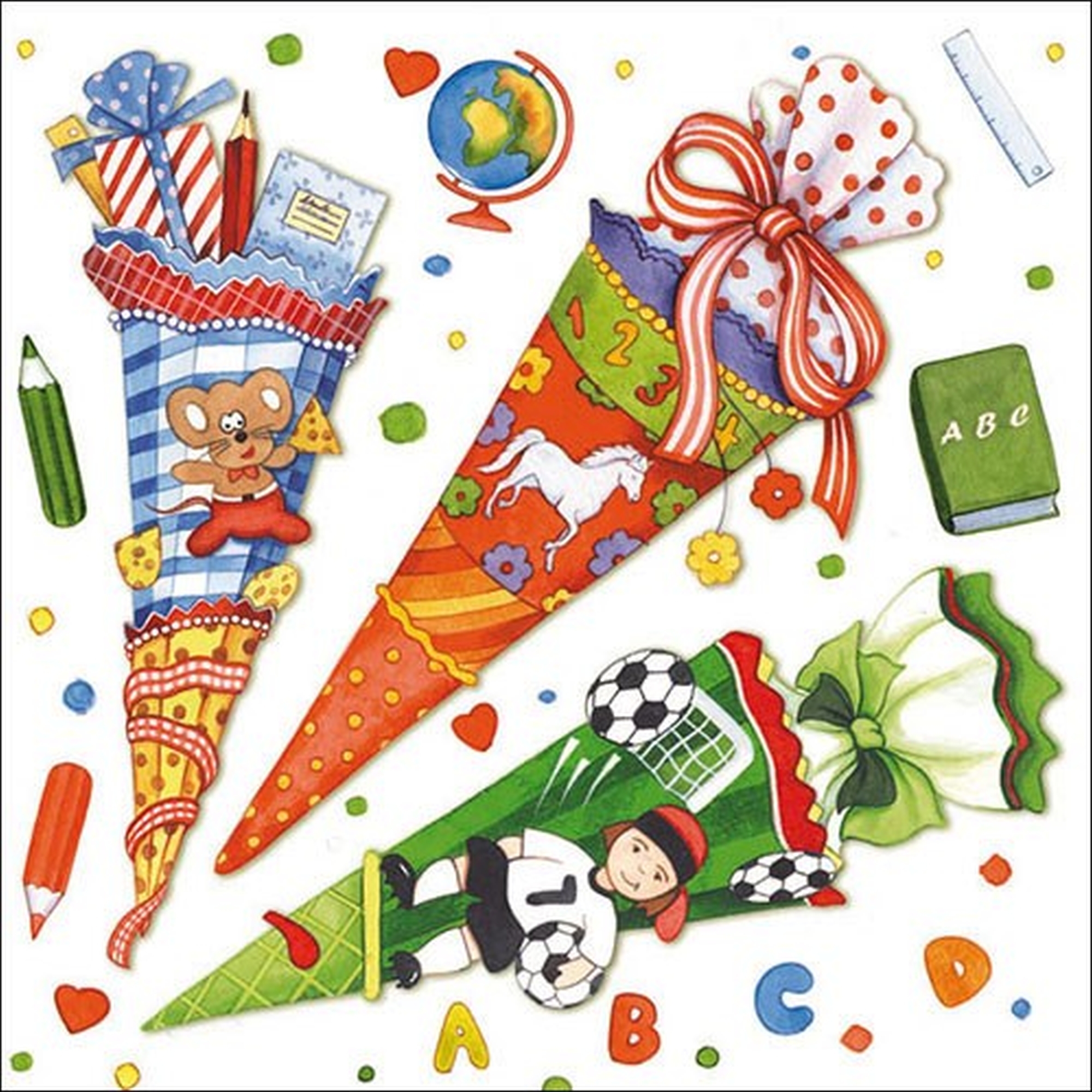 20 Servietten zur Einschulung - Schultüte Person