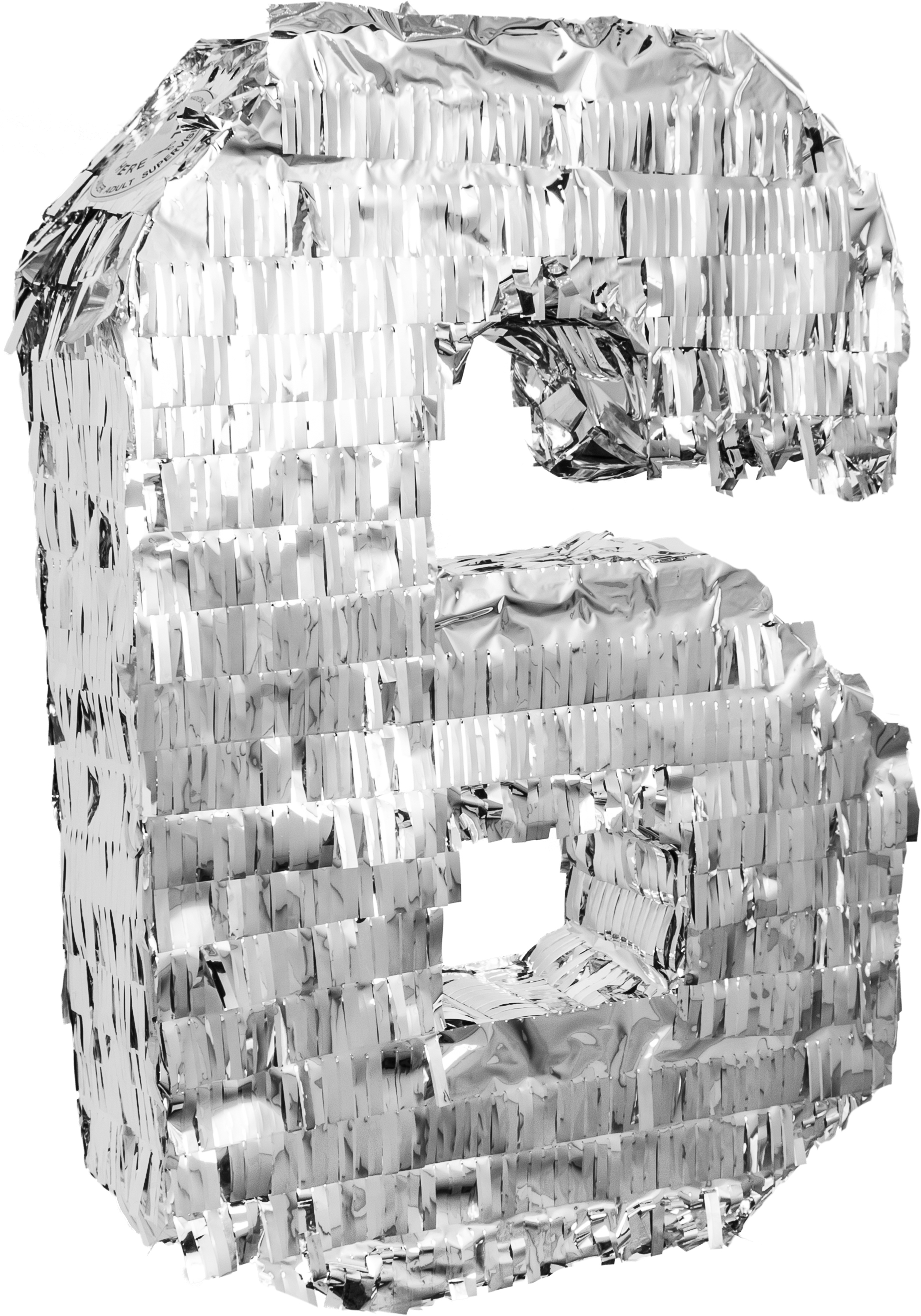 Pinata Zahl "6", Silber Pinata Zahl "6", Silber