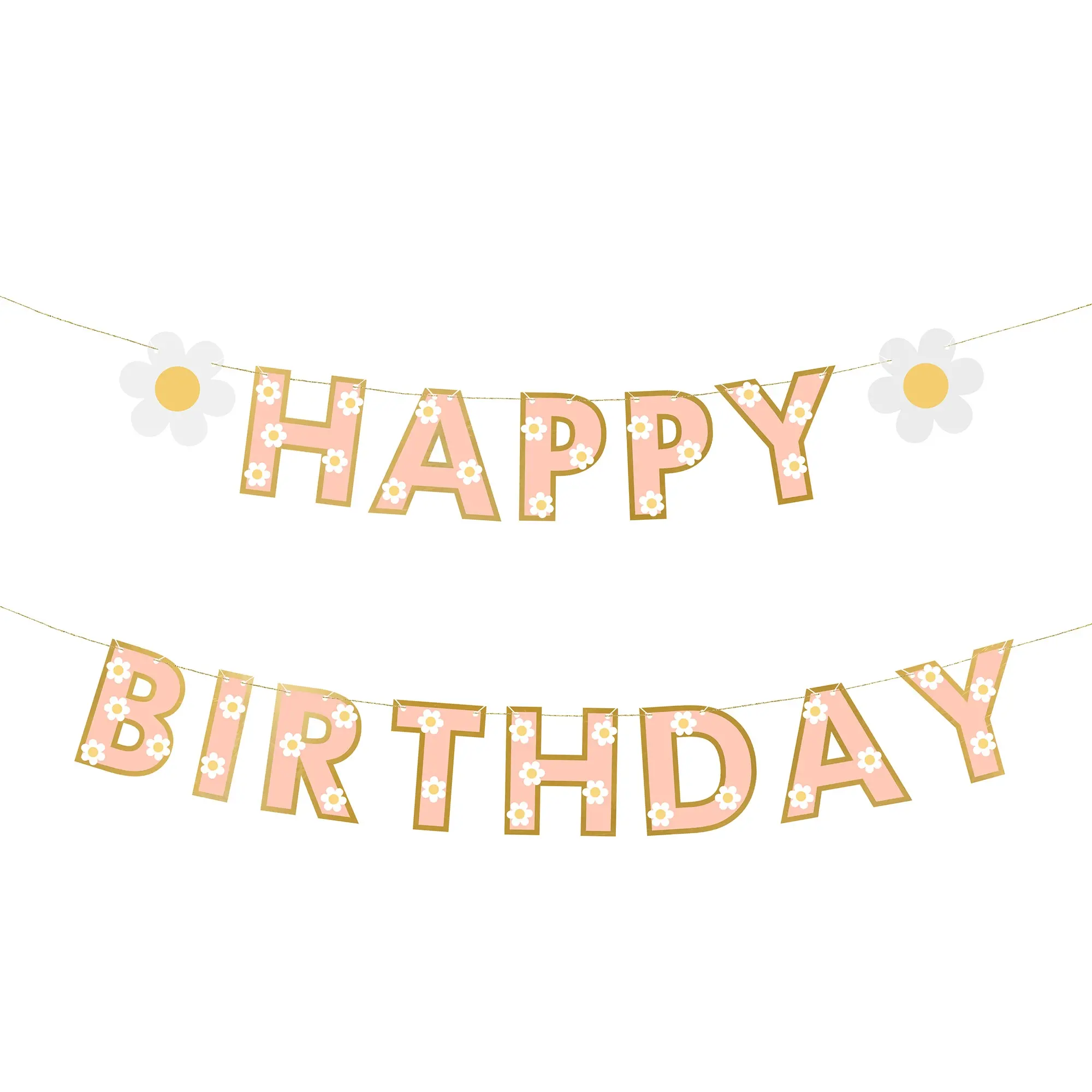Girlande "Happy Birthday" Blümchen Banner 2m