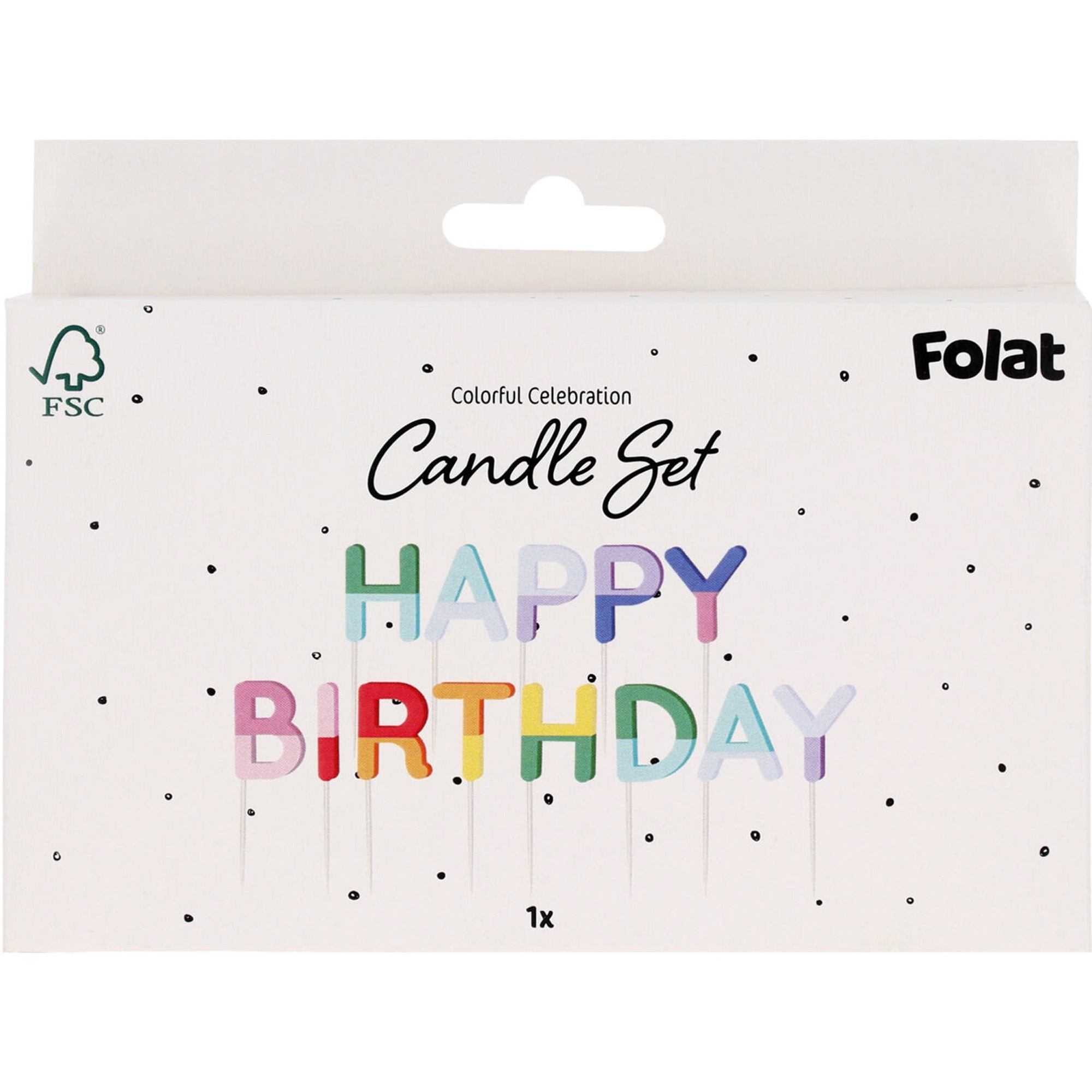 Kuchenkerzen "Happy Birthday" Stripetastic Text