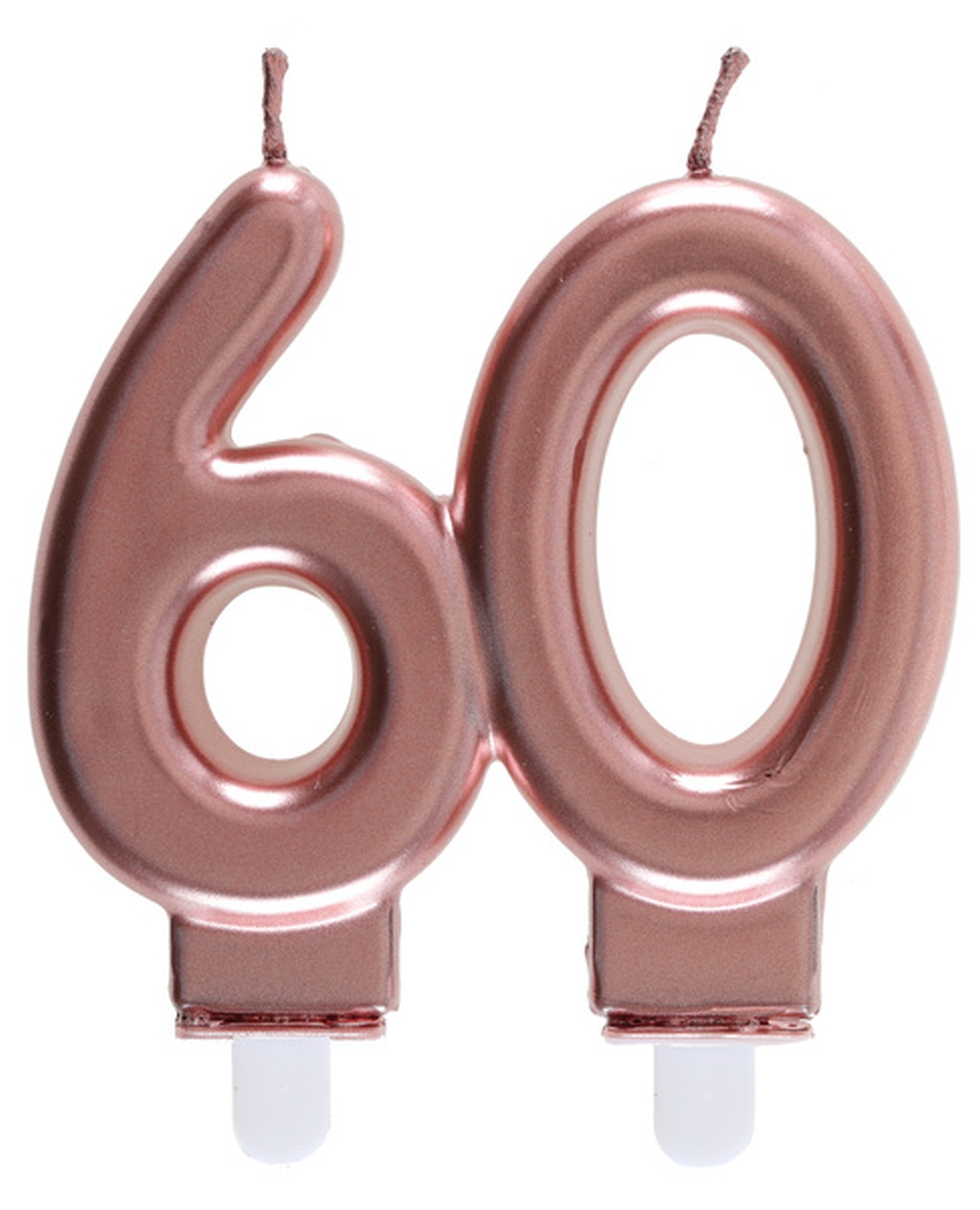 Roségold - Zahlenkerze "60"
