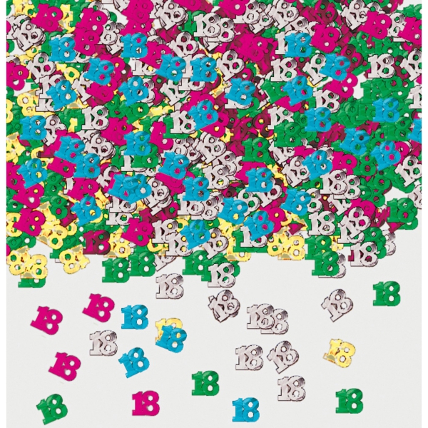 Konfetti "18. Geburtstag", Bunt Konfetti "18. Geburtstag", Bunt