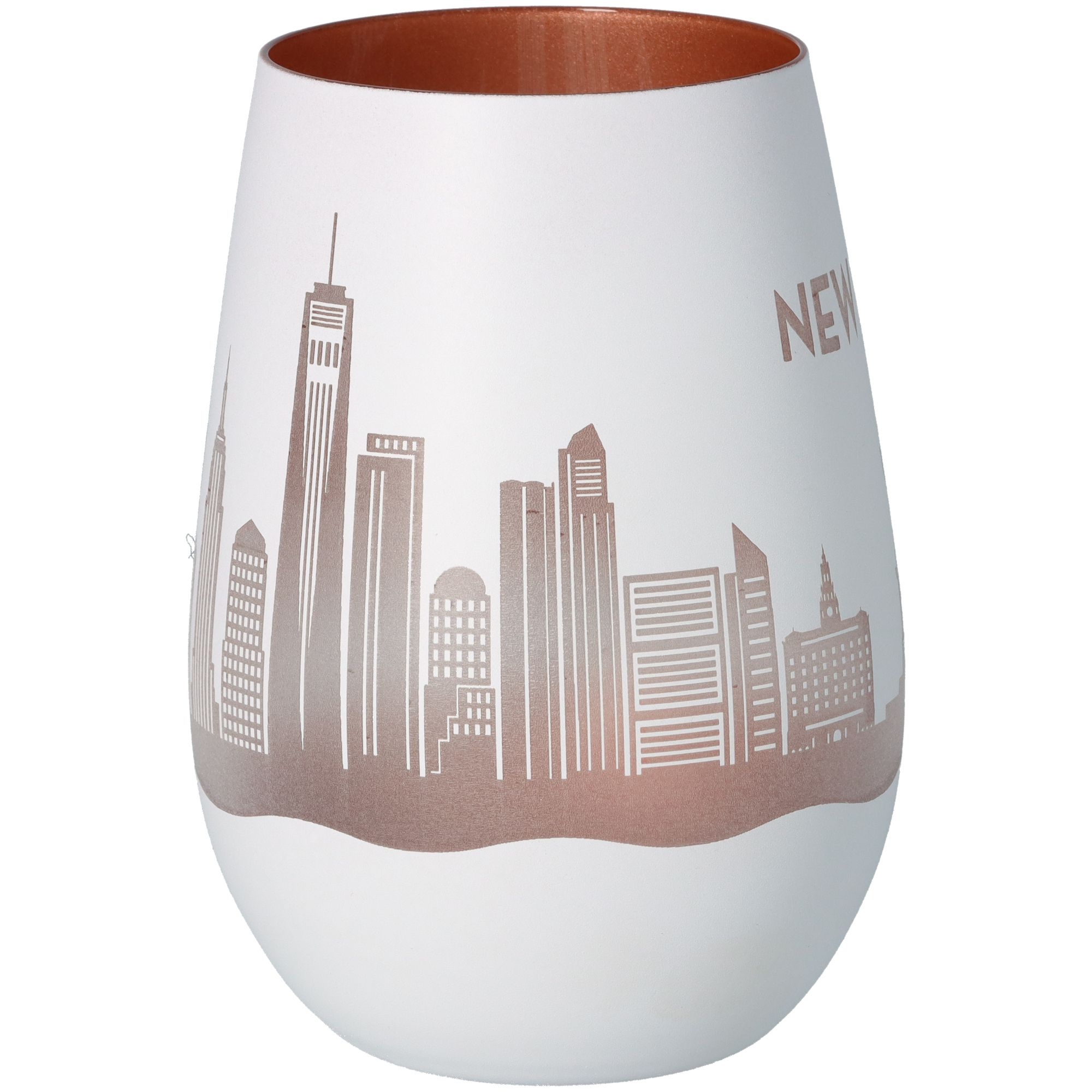 Windlicht Skyline New York Weiß/Bronze Windlicht Skyline New York Weiß/Bronze