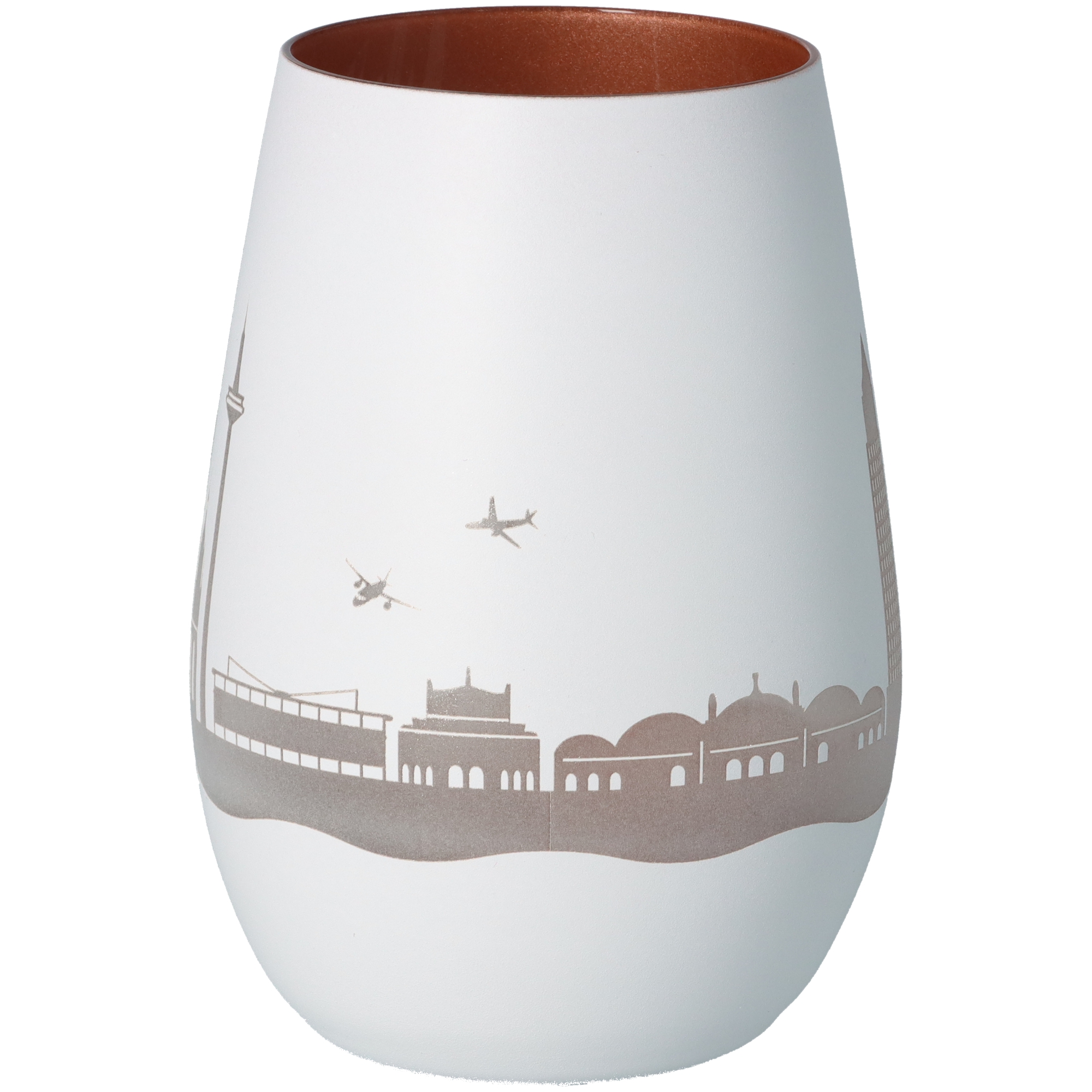 Windlicht Skyline Frankfurt Weiß/Bronze Windlicht Skyline Frankfurt Weiß/Bronze