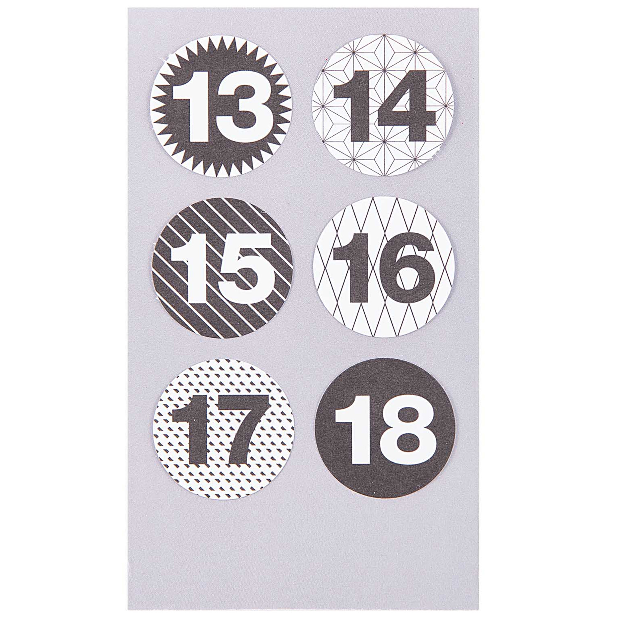 08c48e0de54fdea520b12cfa649e6adff15628b3 Adventskalender Sticker - Schwarz / Weiß