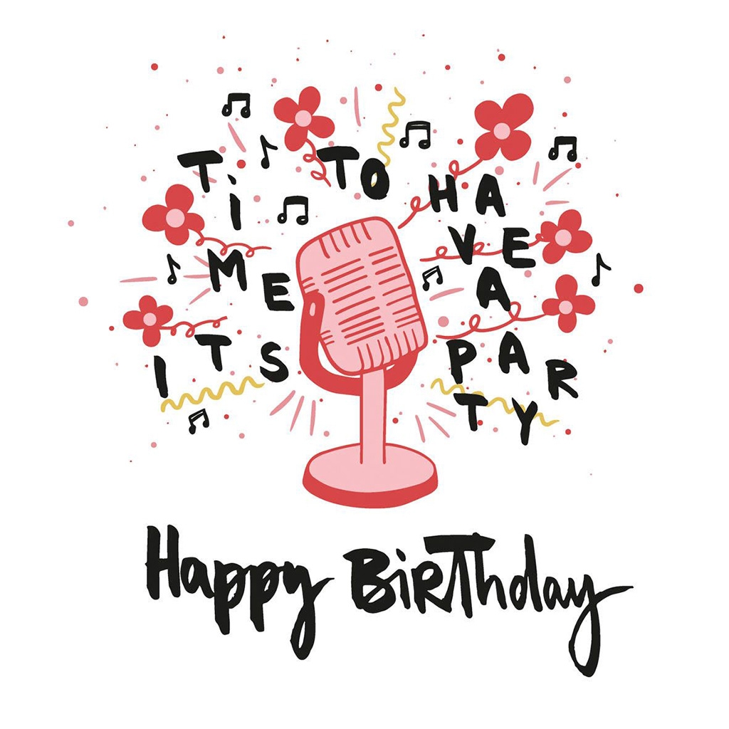 mikrofon, geburtstag, blumen, feier, musik