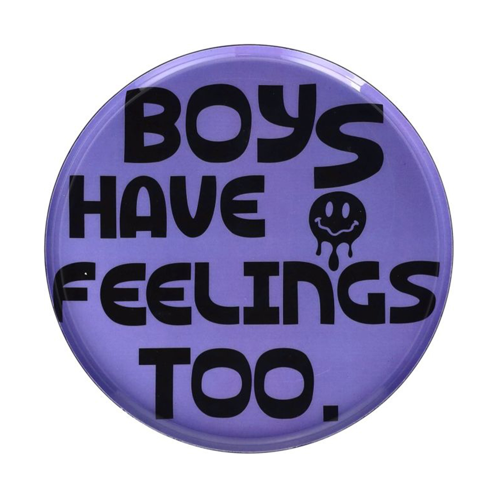 Dekotablett "Boys have Feelings too", Rund Blau - S Abzeichen, Logo, Symbol