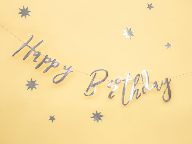 Girlande - "Happy Birthday", silber Girlande - "Happy Birthday", silber
