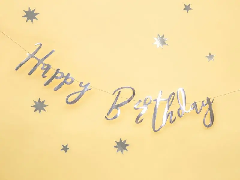 Girlande - "Happy Birthday", silber