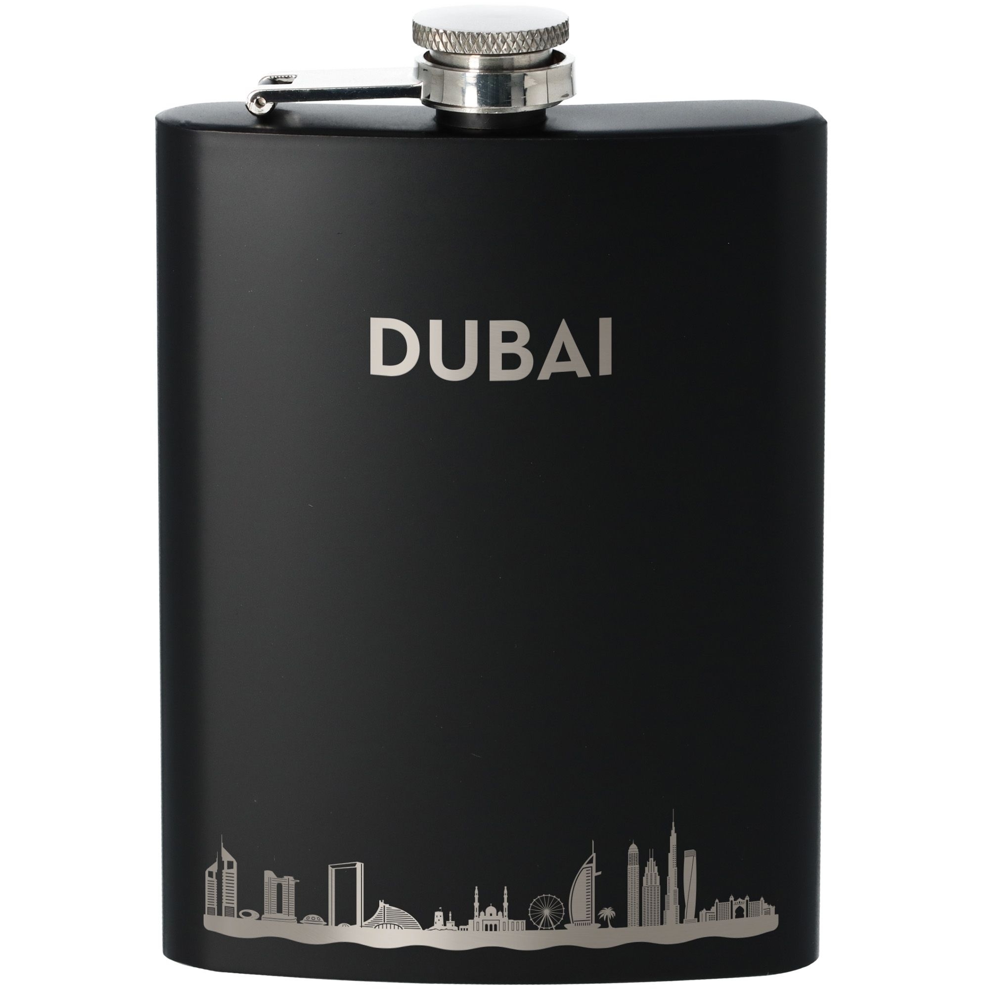 Flachmann Skyline Dubai Schwarz 225ml Flasche, Rasierwasser