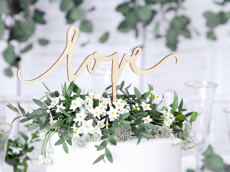 Cake Topper "Love", Holz